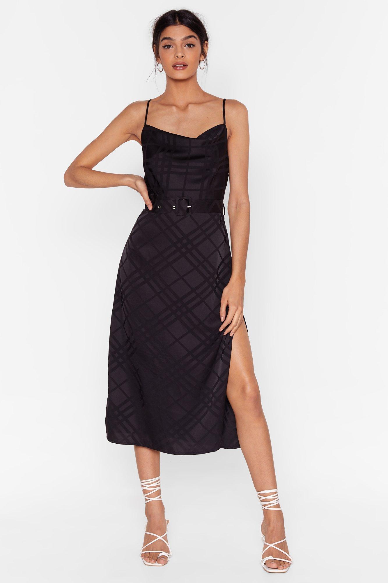 nasty gal black midi dress