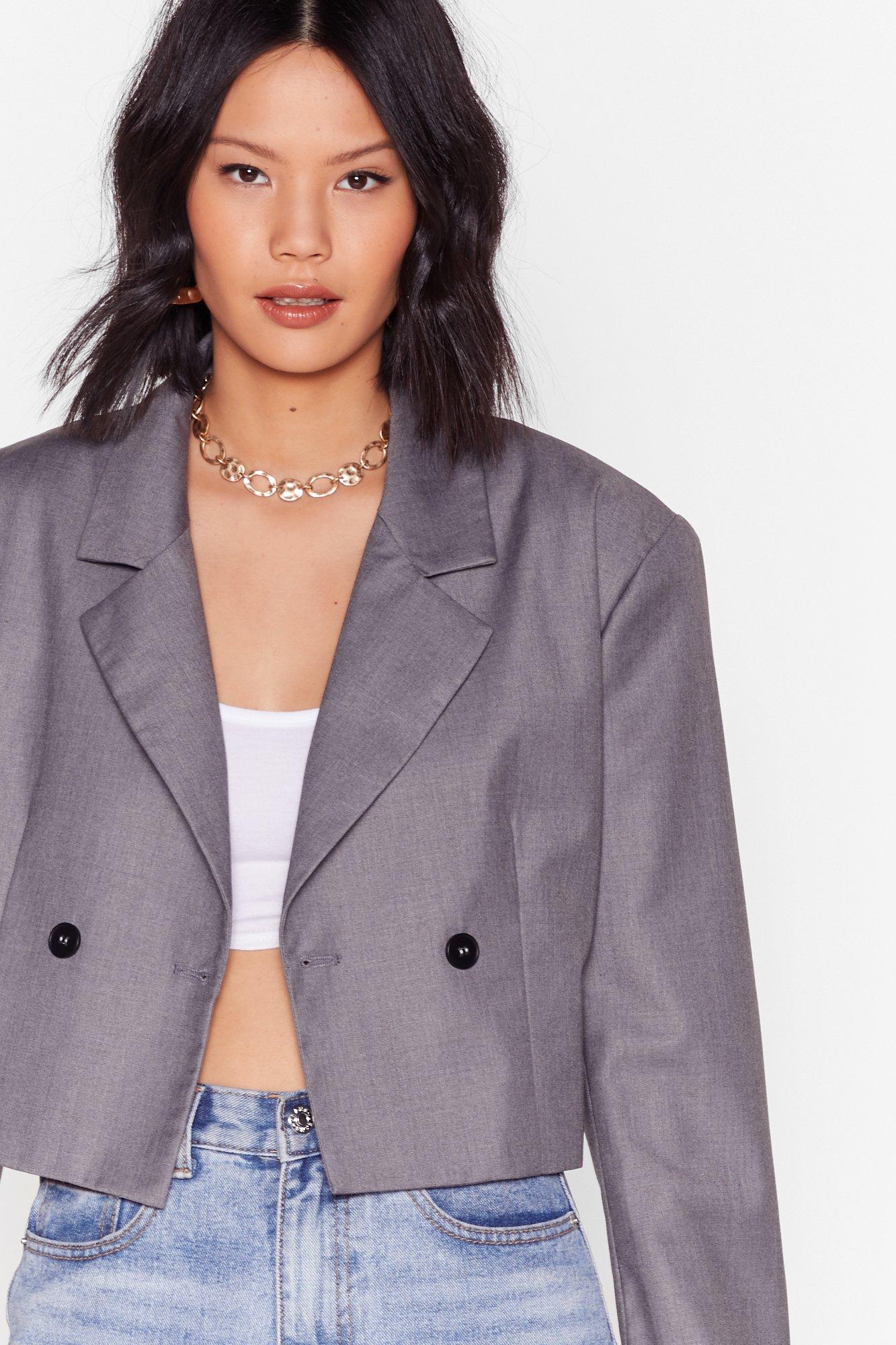 Contour Cropped Oversized Shirt  Tailored fashion, Blazer fashion