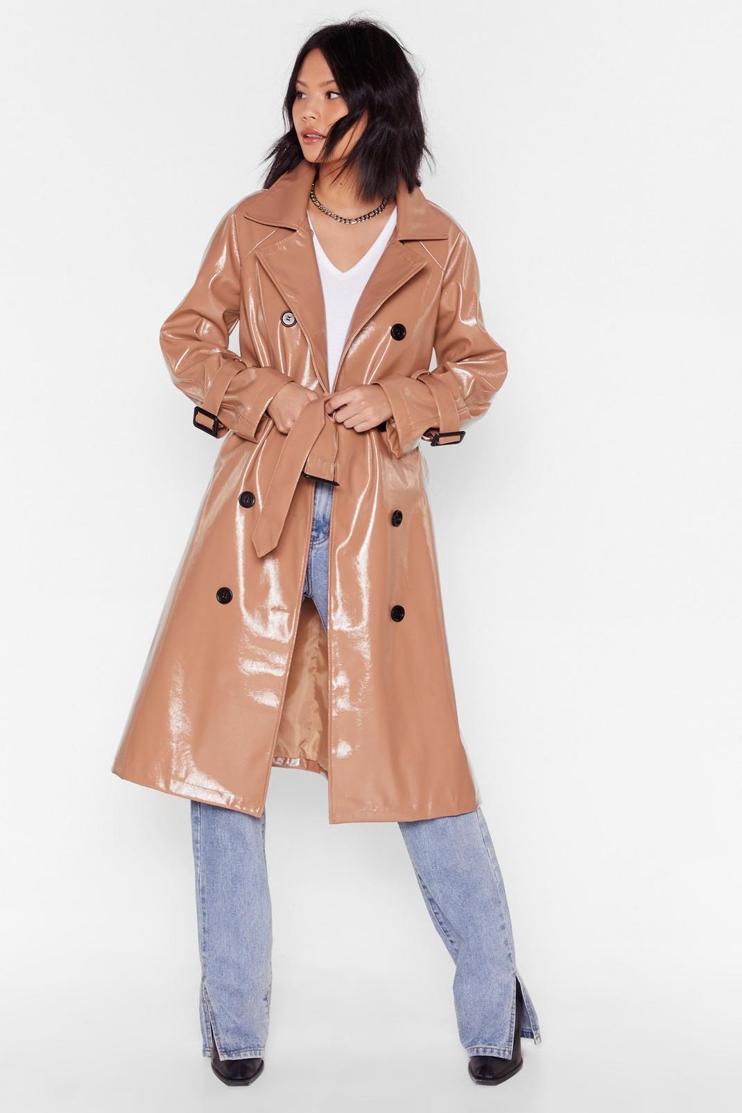Vinyl Countdown Belted Trench Coat image number 1