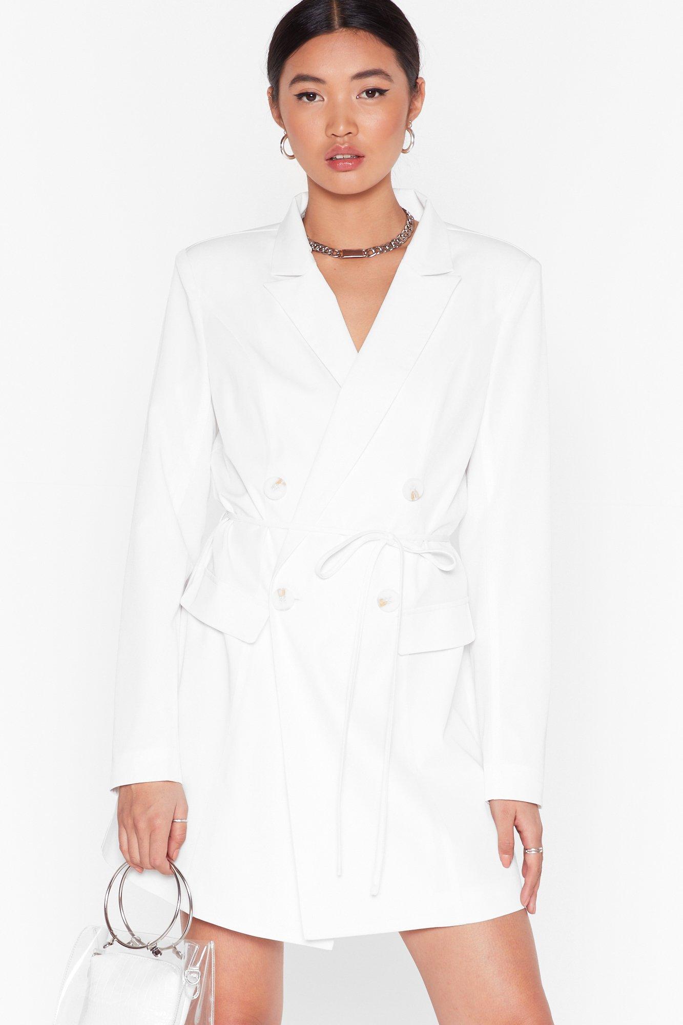 nasty gal white blazer dress