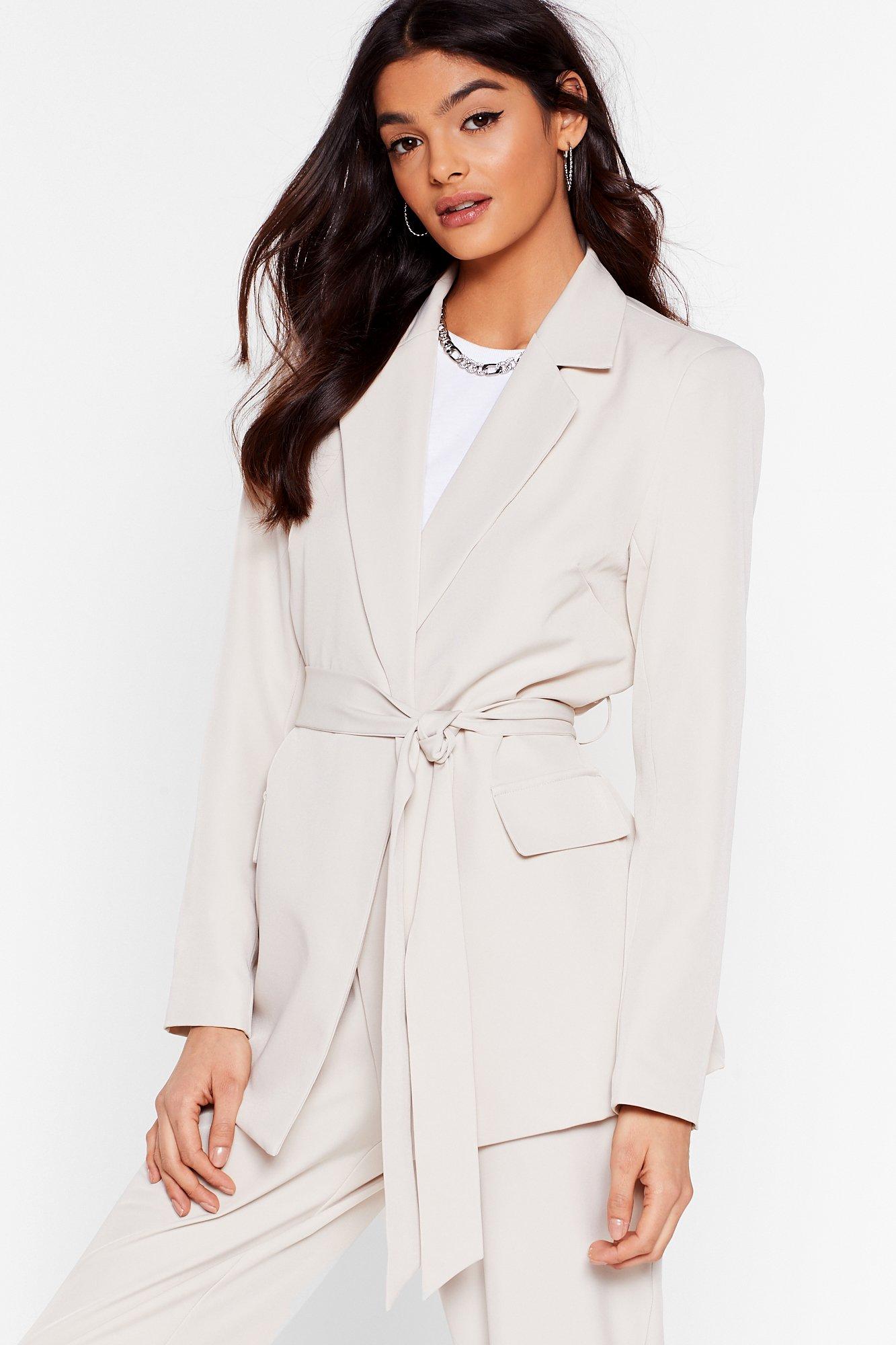 Longline belted blazer hotsell