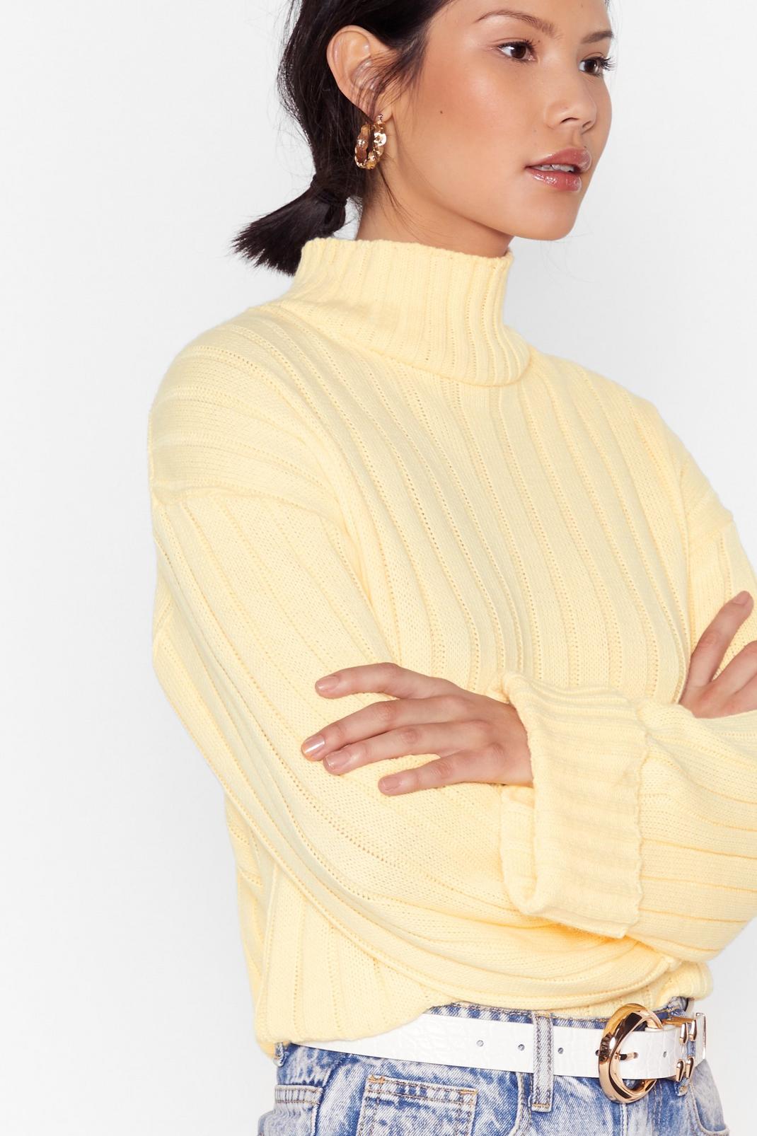Ribbed Knit and Turtleneck Sweater image number 1