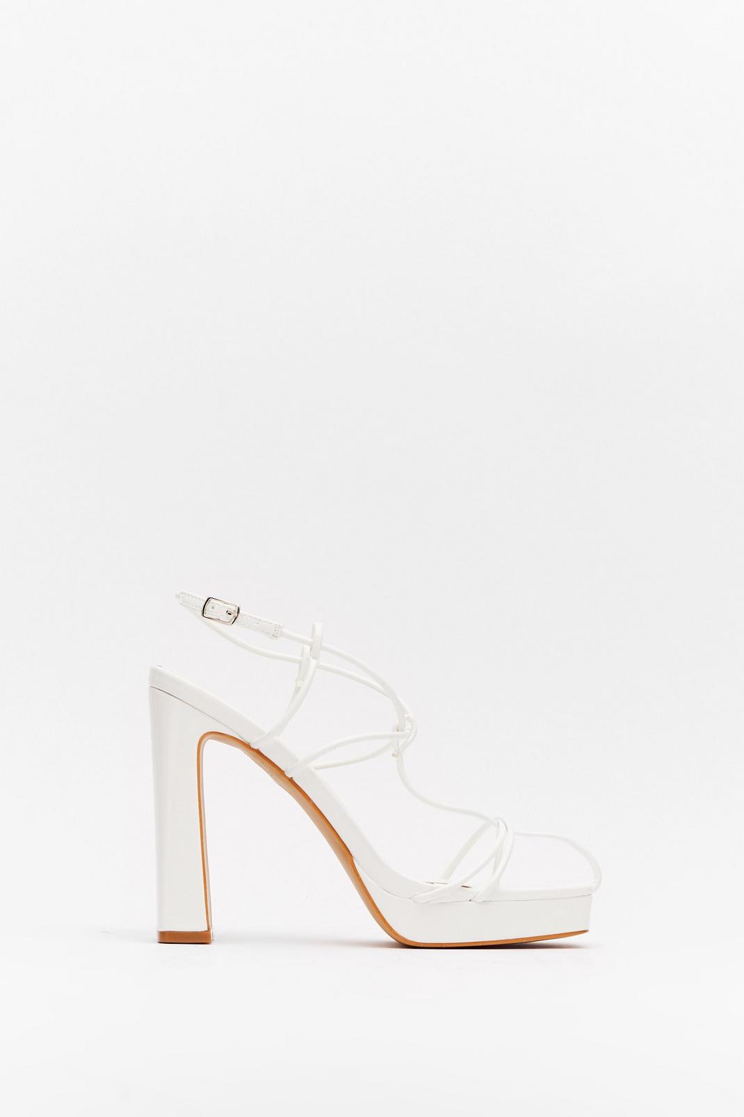 Strappy to Know You Faux Leather Platform Heels | Nasty Gal