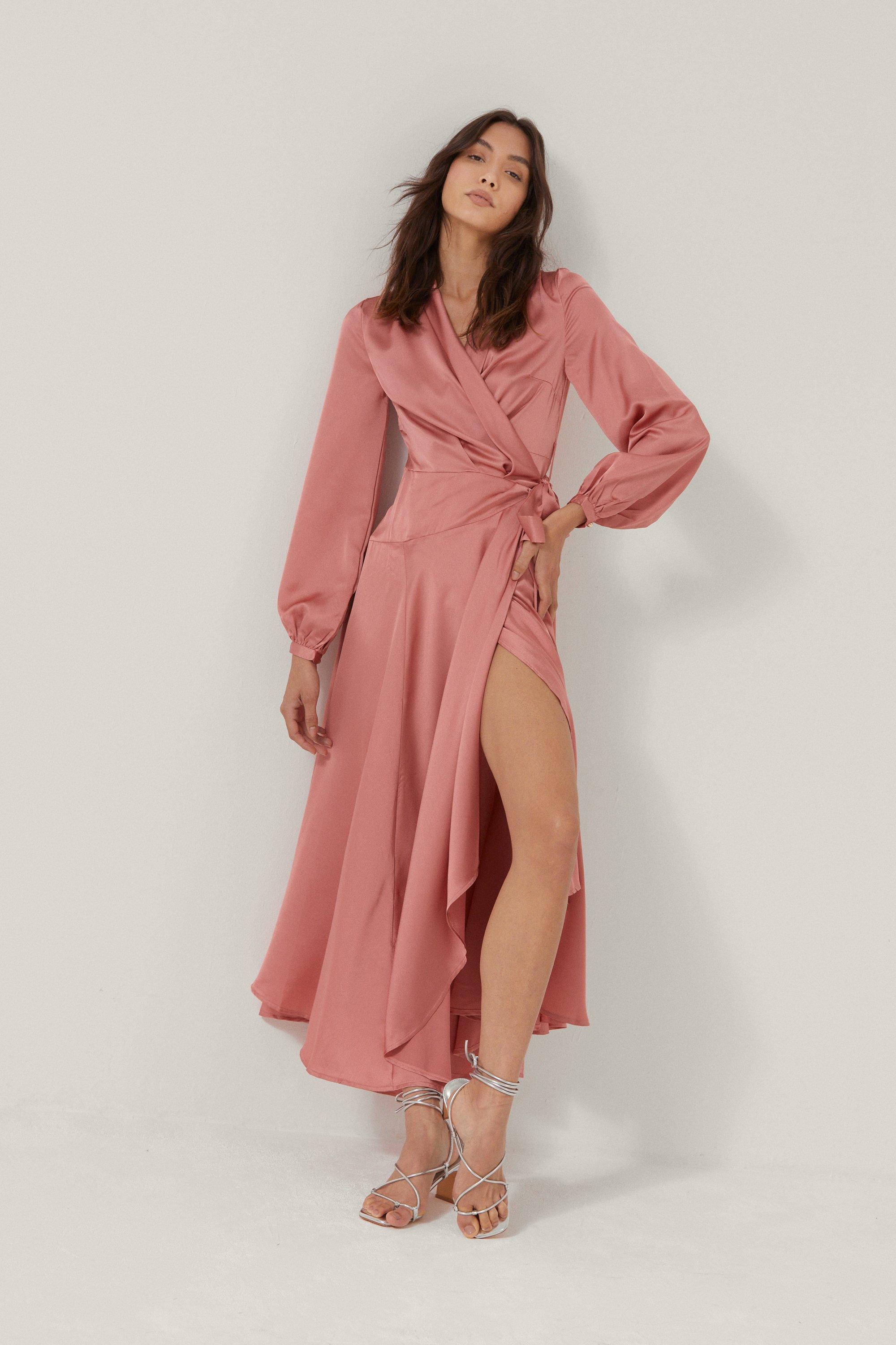 Long sleeve shop cowl back dress