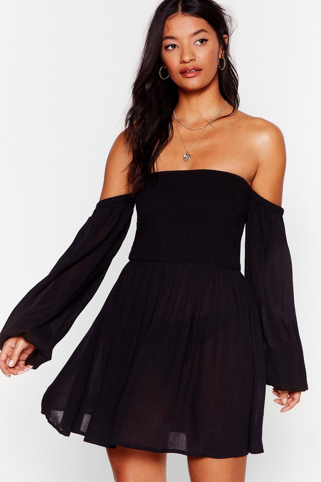 Right Shirr Off-the-Shoulder Cover-Up Dress | Nasty Gal