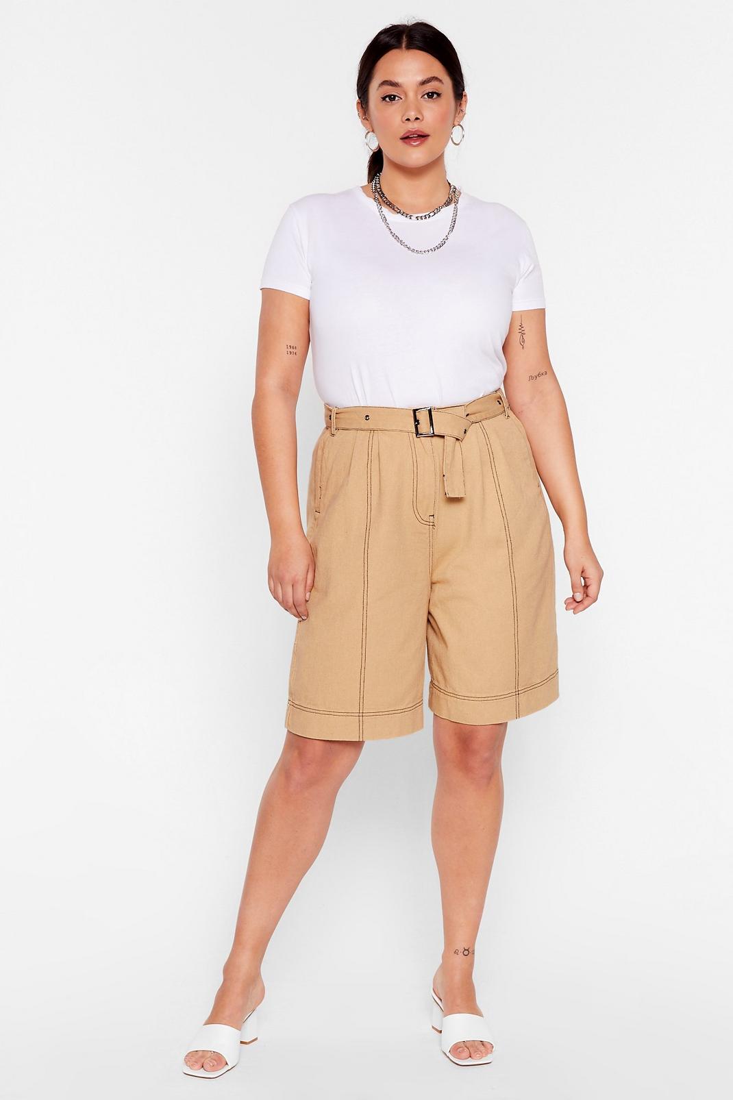 Win Win Stitch-uation Plus Belted Shorts image number 1