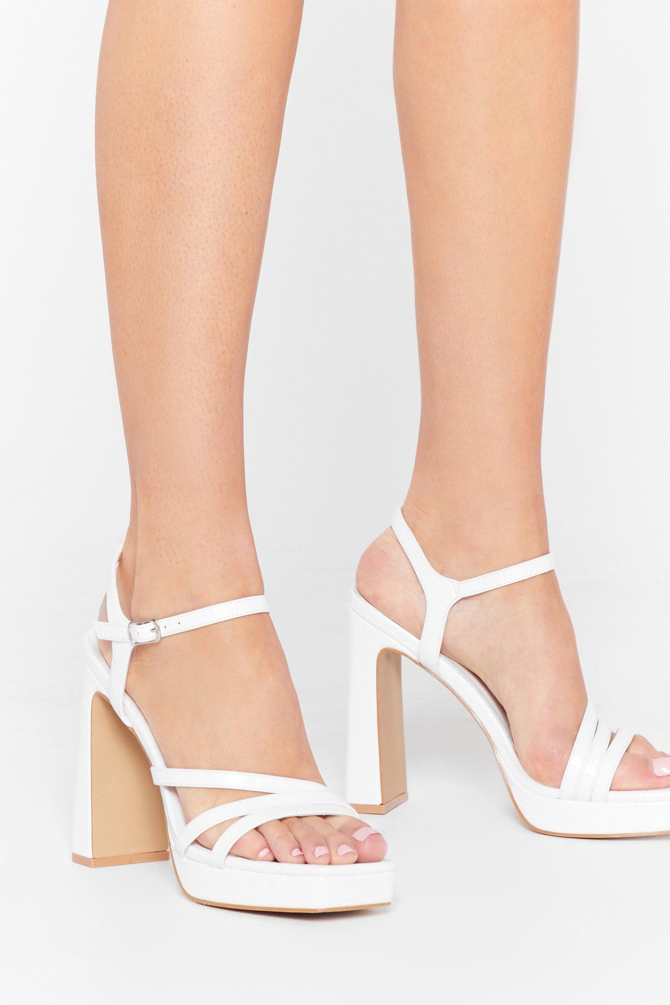 white platform strappy sandals