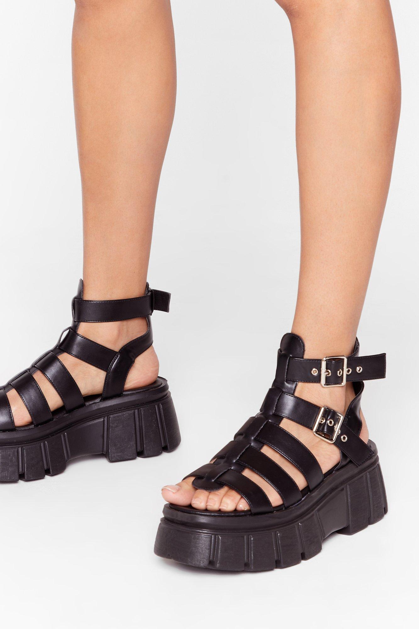black platform sandals nasty gal