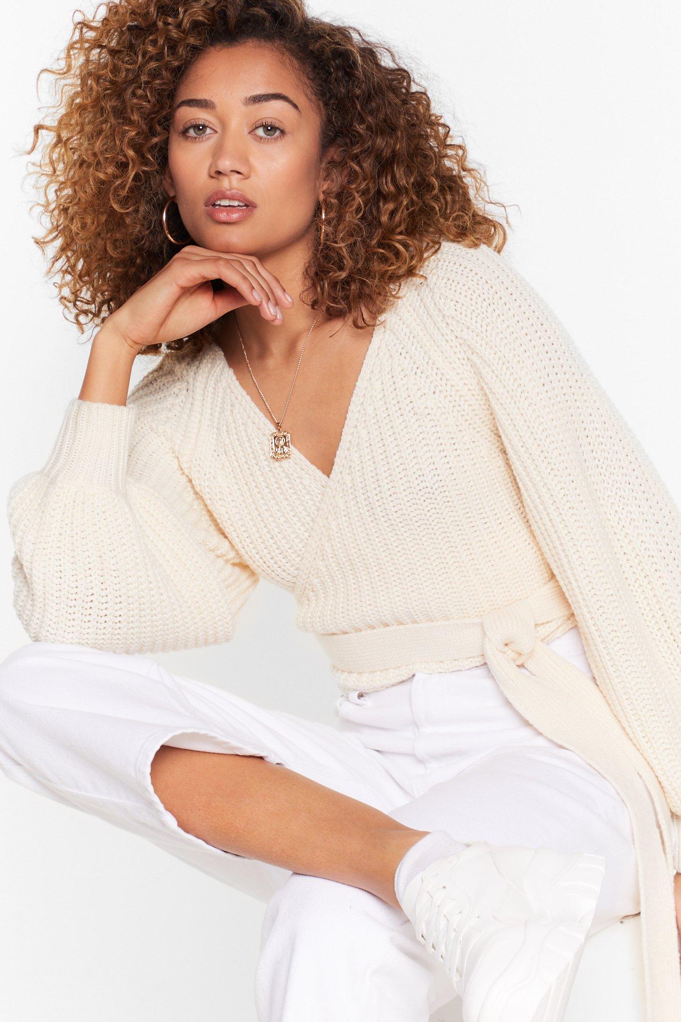 cropped wrap sweater