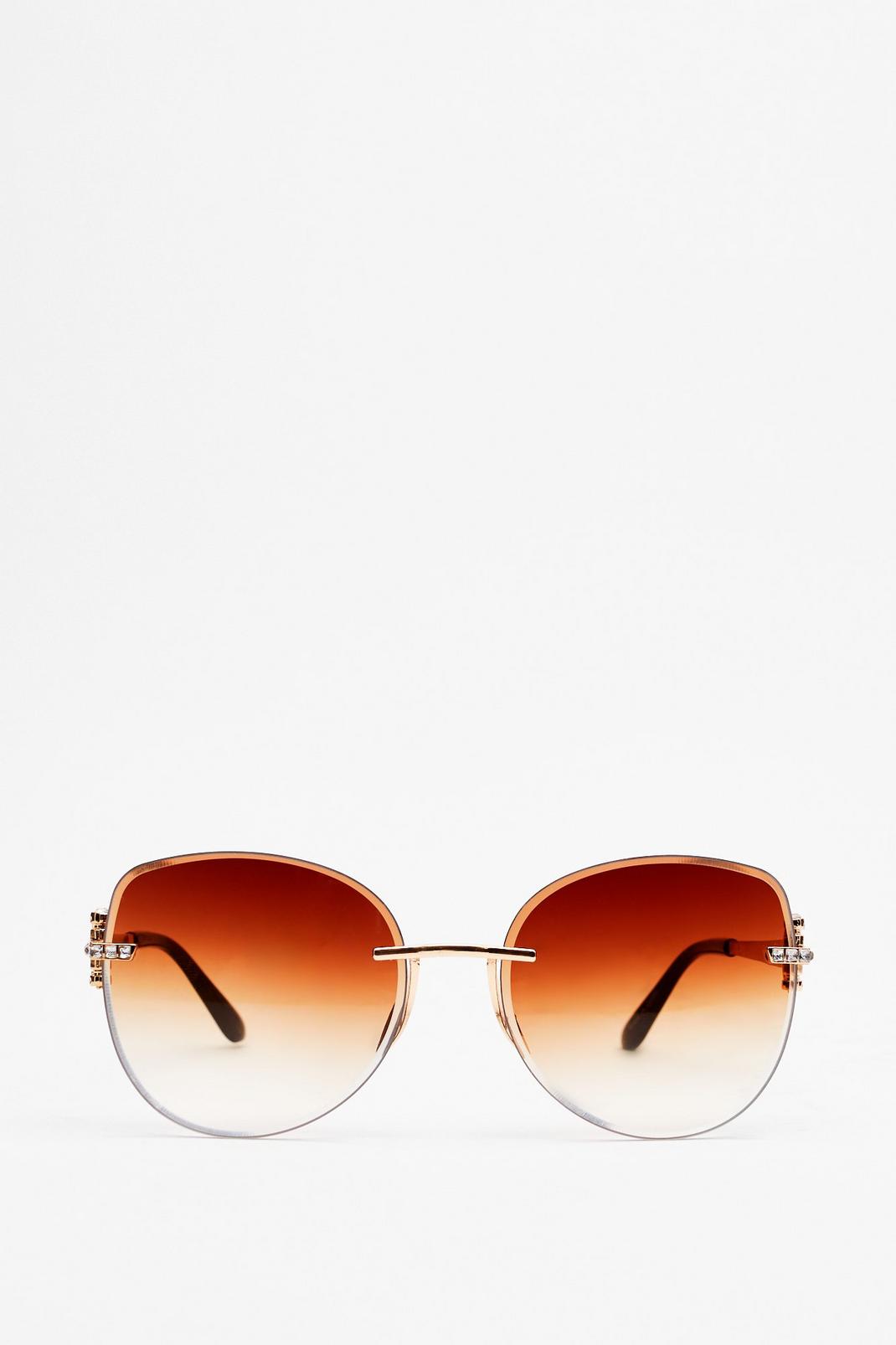 Gold See You Around Tinted Round Sunglasses image number 1