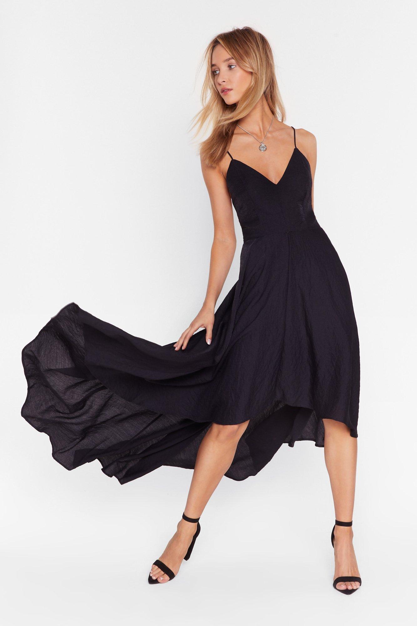 black cami maxi dress