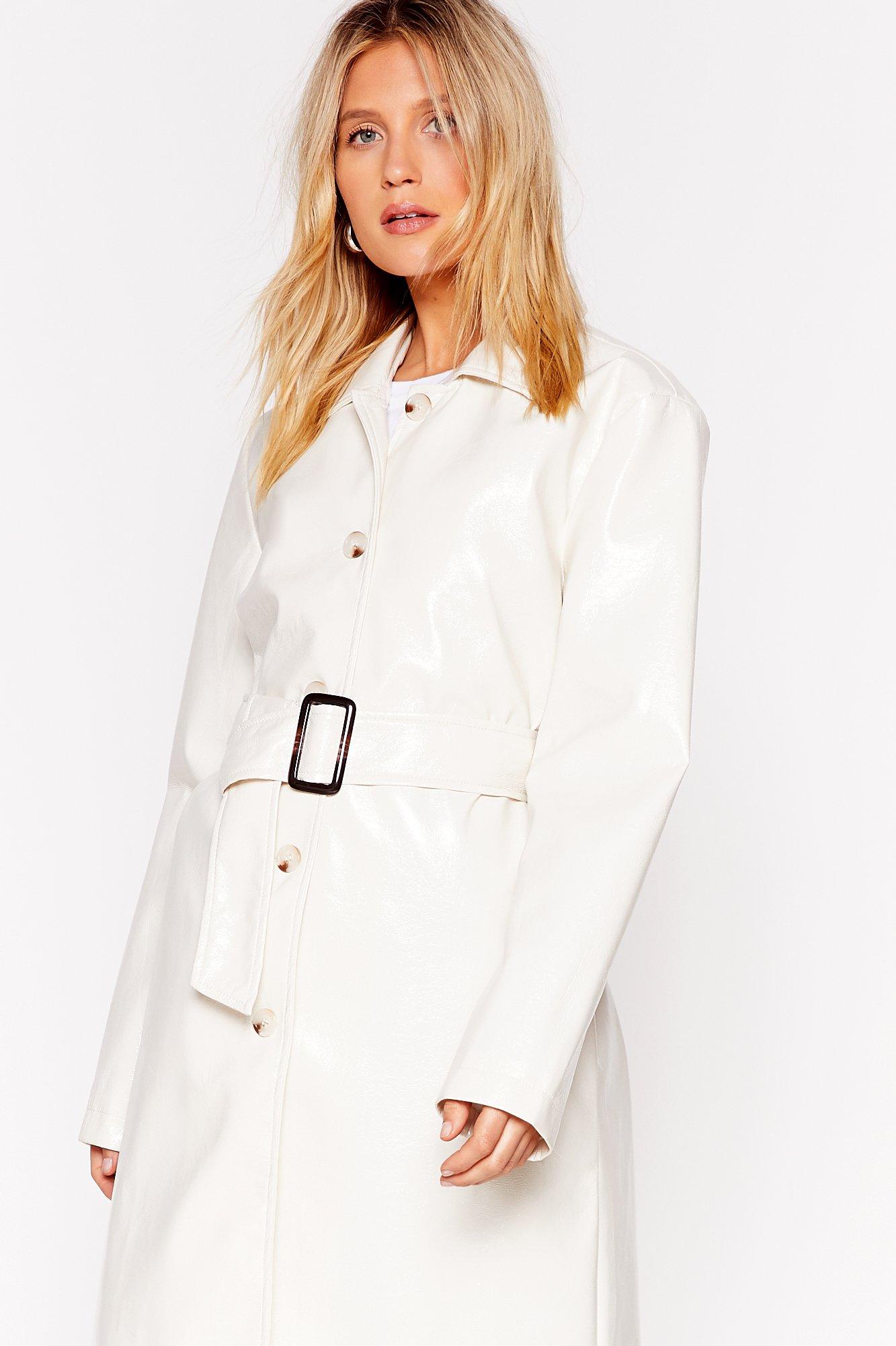 White Belted Trench Coat with Square Buckle Closure | Nasty Gal White Belted Trench Coat with Square Buckle Closure | Nasty Gal