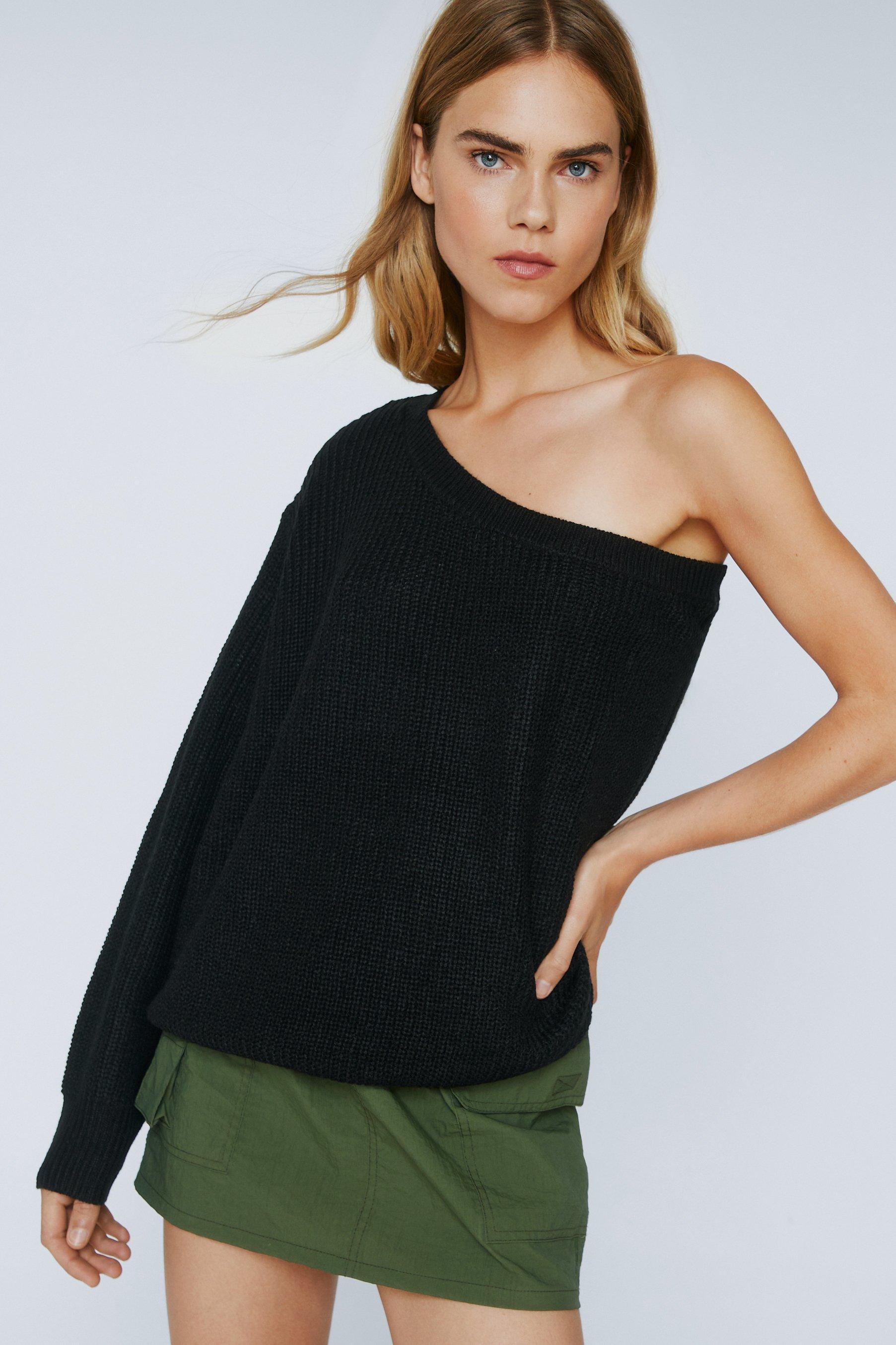 One shoulder knit jumper new arrivals