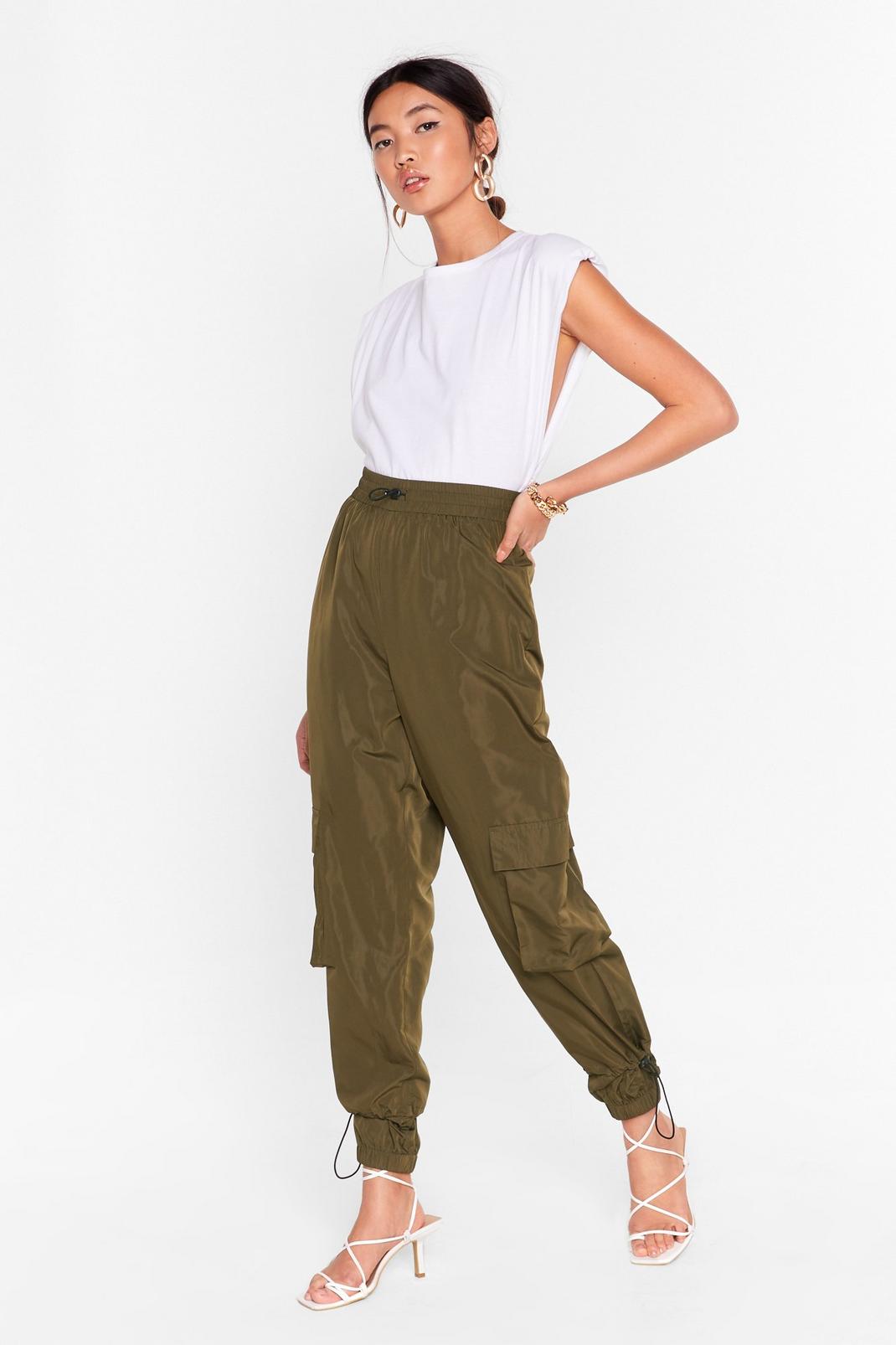 Cargo Back There High-Waisted Drawstring Pants image number 1
