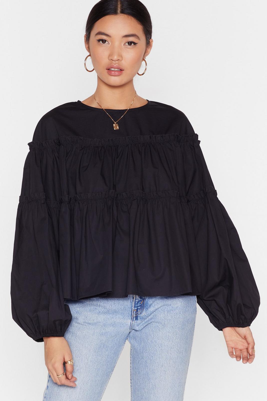 You Need to Sleeve Tiered Ruffle Blouse image number 1
