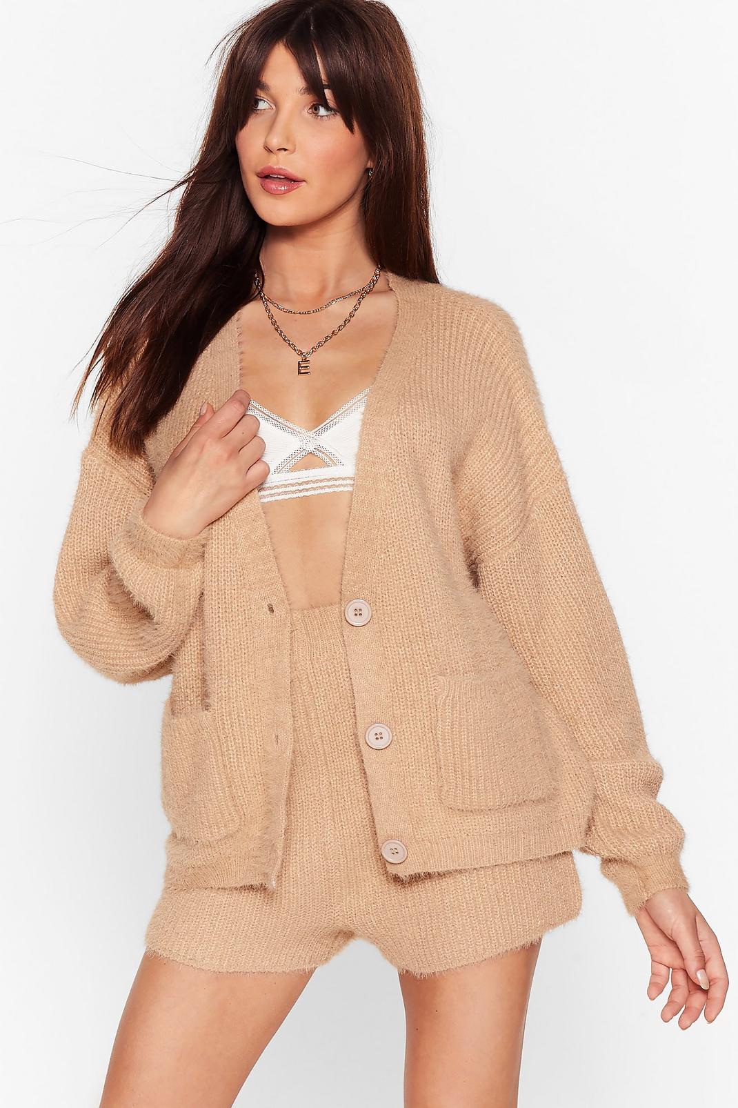 Hot and Heavy Fluffy Knit Cardigan Loungewear Set image number 1