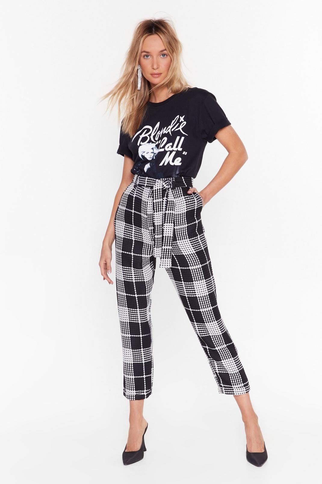 Grid It Our Way High-Waisted Tartan Pants image number 1