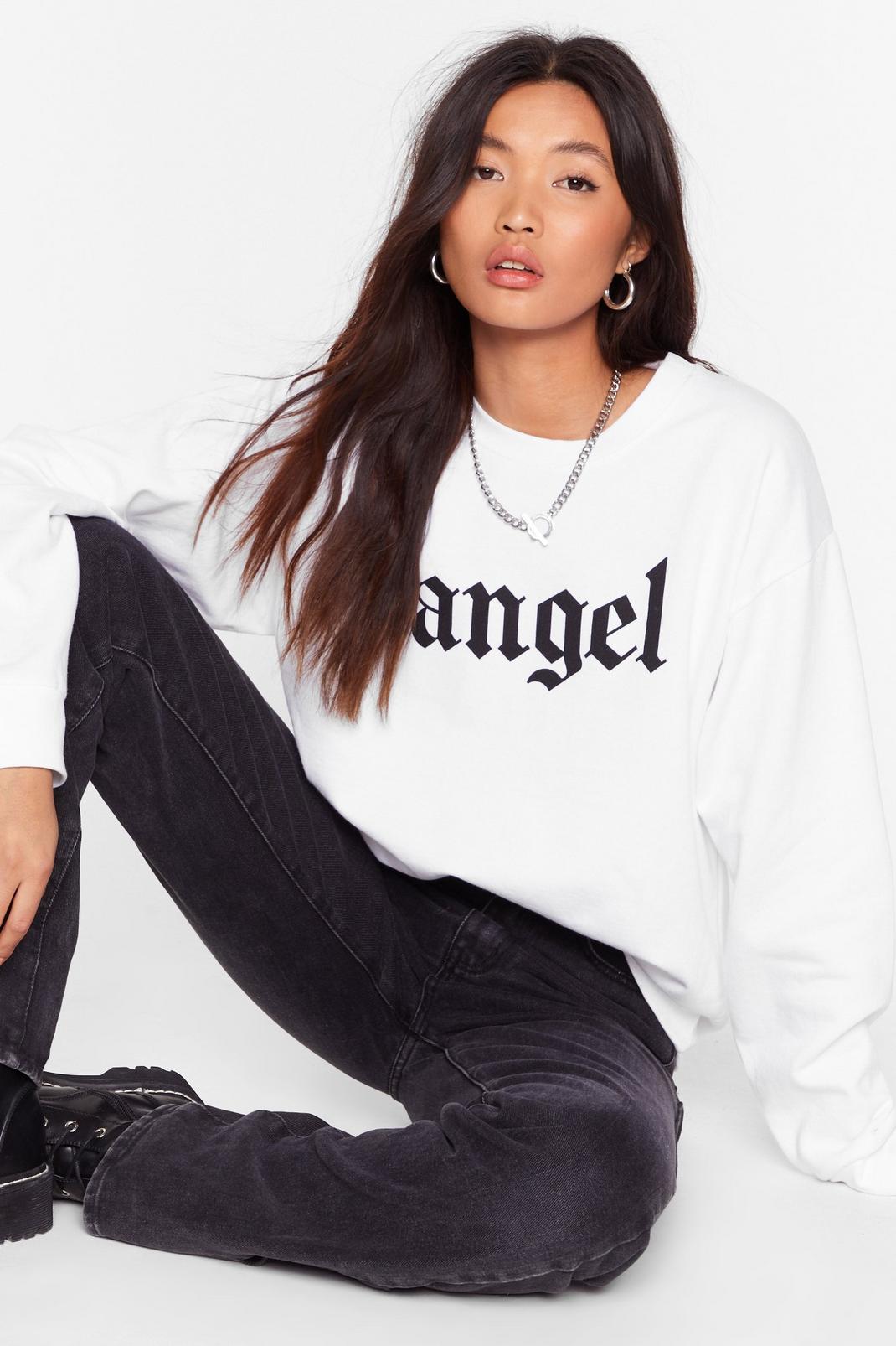 Ain't No Angel Relaxed Graphic Sweatshirt image number 1