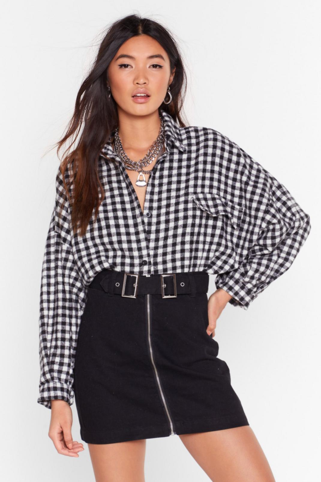Gingham Your All Oversized Shirt image number 1