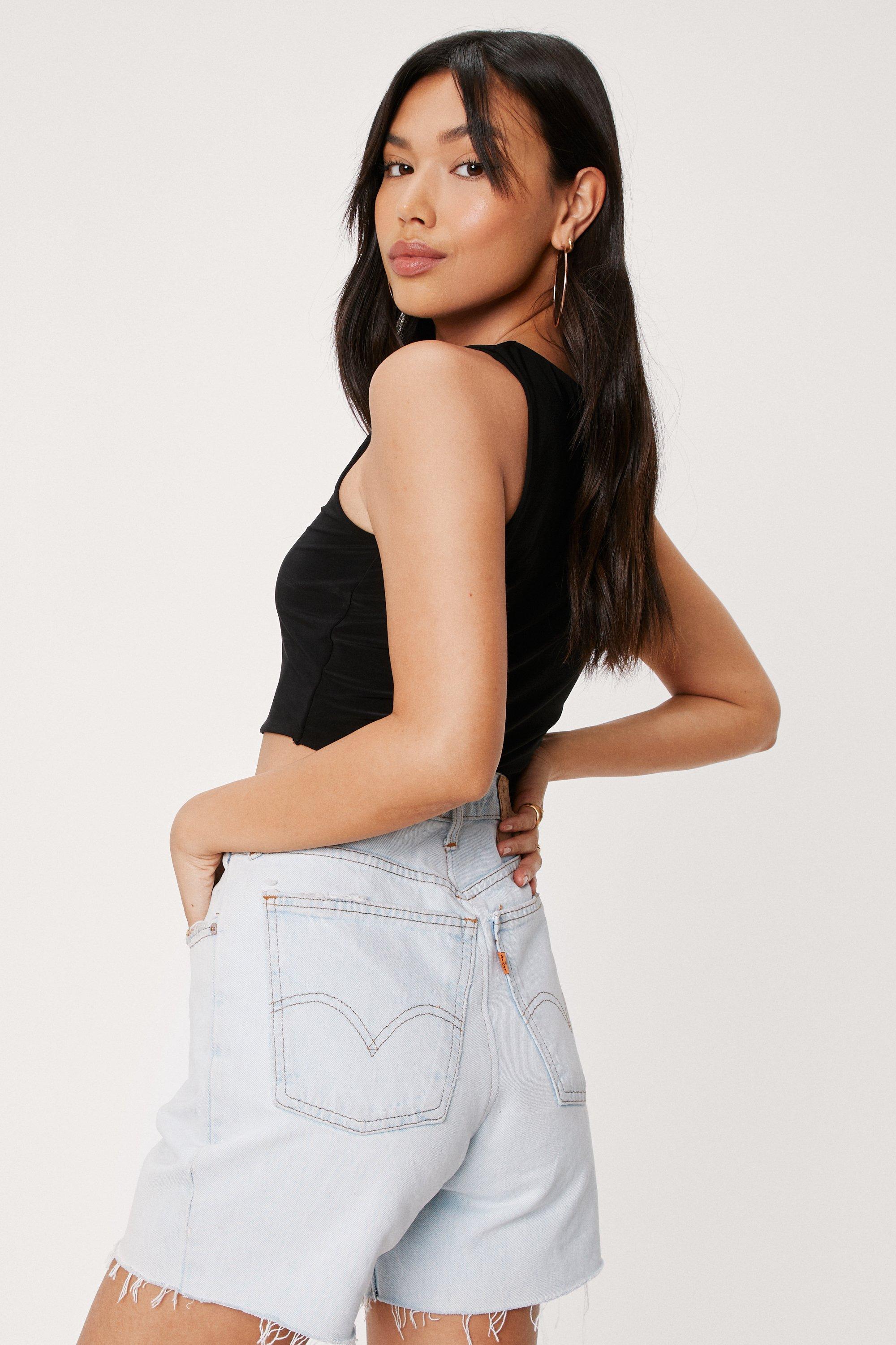 Sleeveless Crew Neck Crop Vest Top