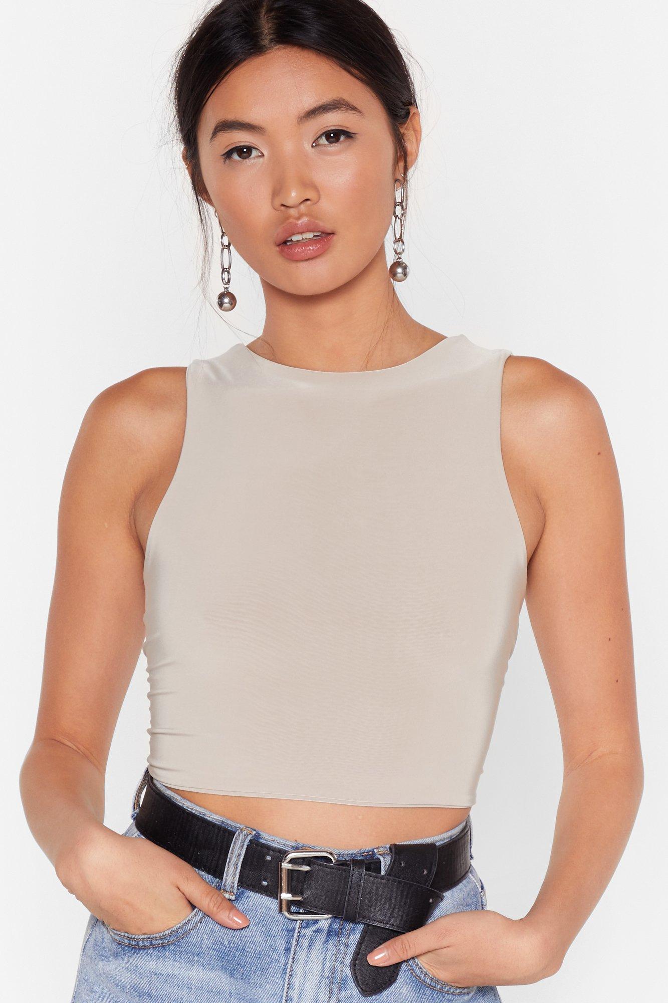 sleeveless tank crop top