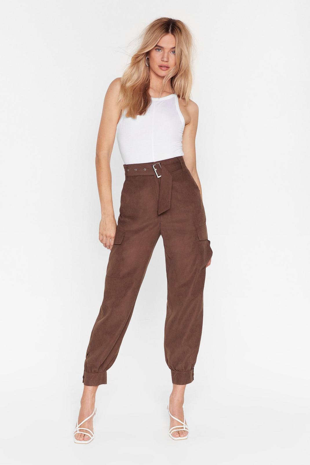 Never Belt This Way High-Waisted Cargo Trousers image number 1