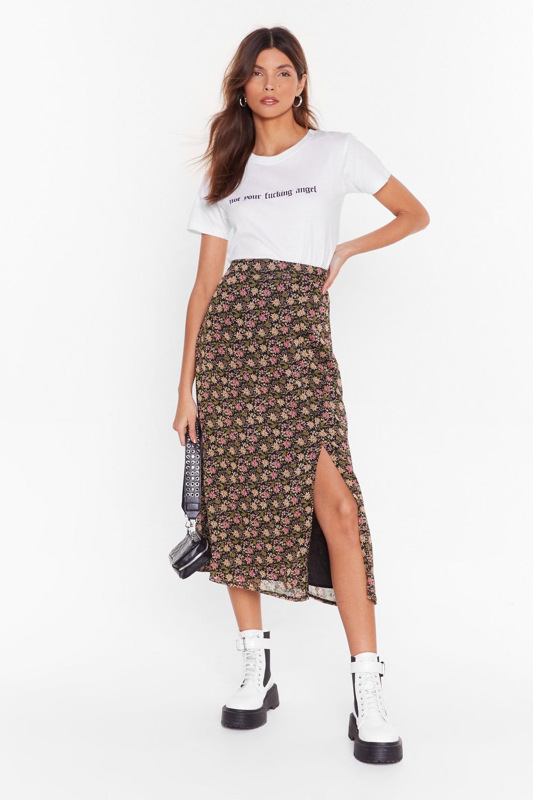 Seed It and Weep Floral Midi Skirt image number 1