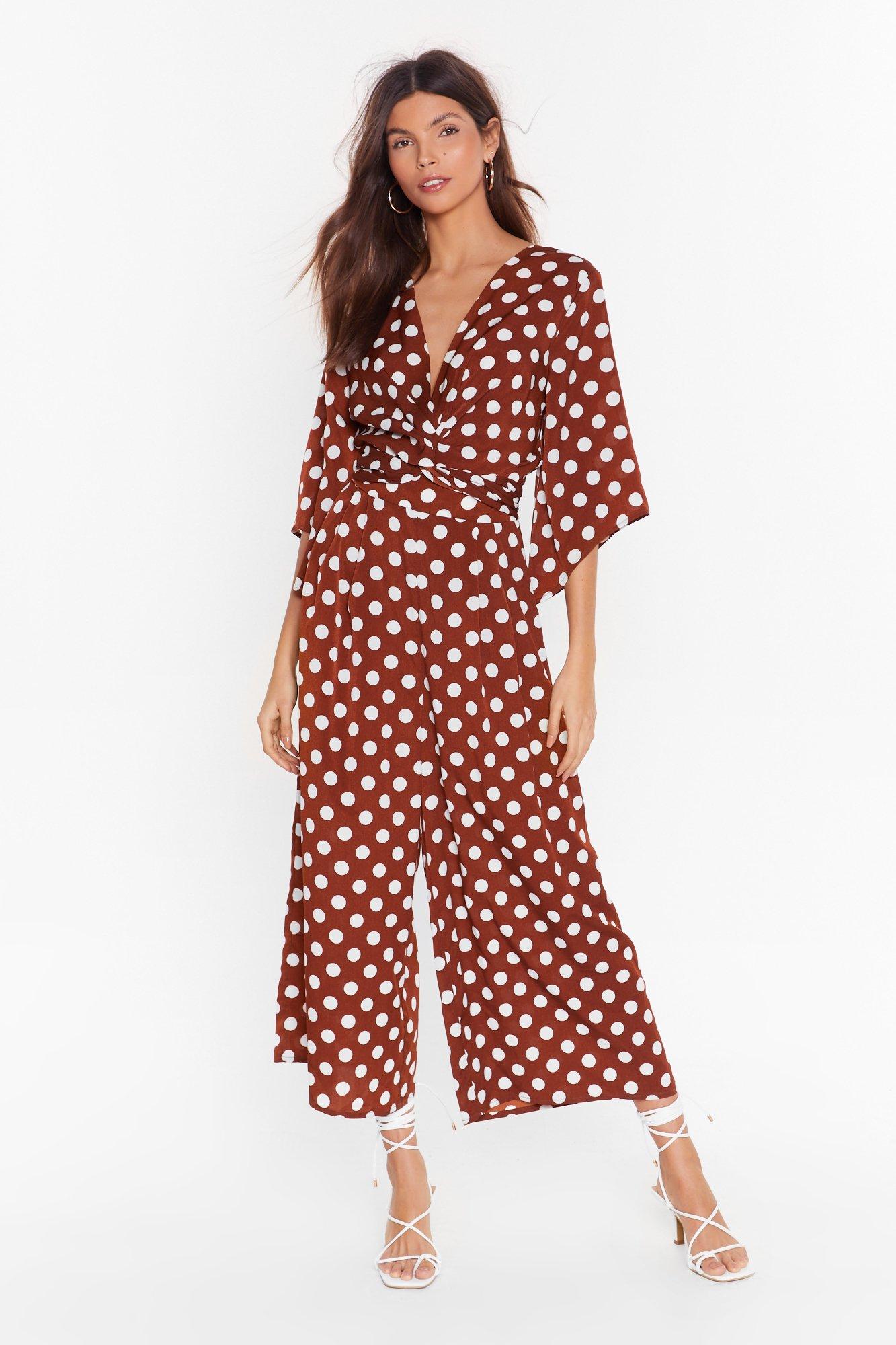 polka dot culotte jumpsuit