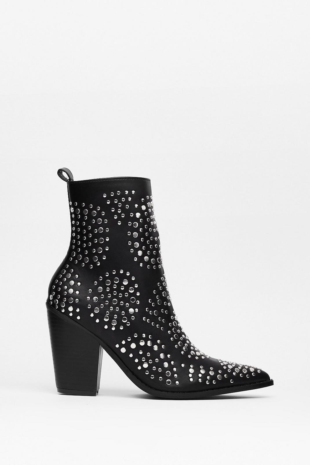 Stud By You Faux Leather Heeled Boots image number 1