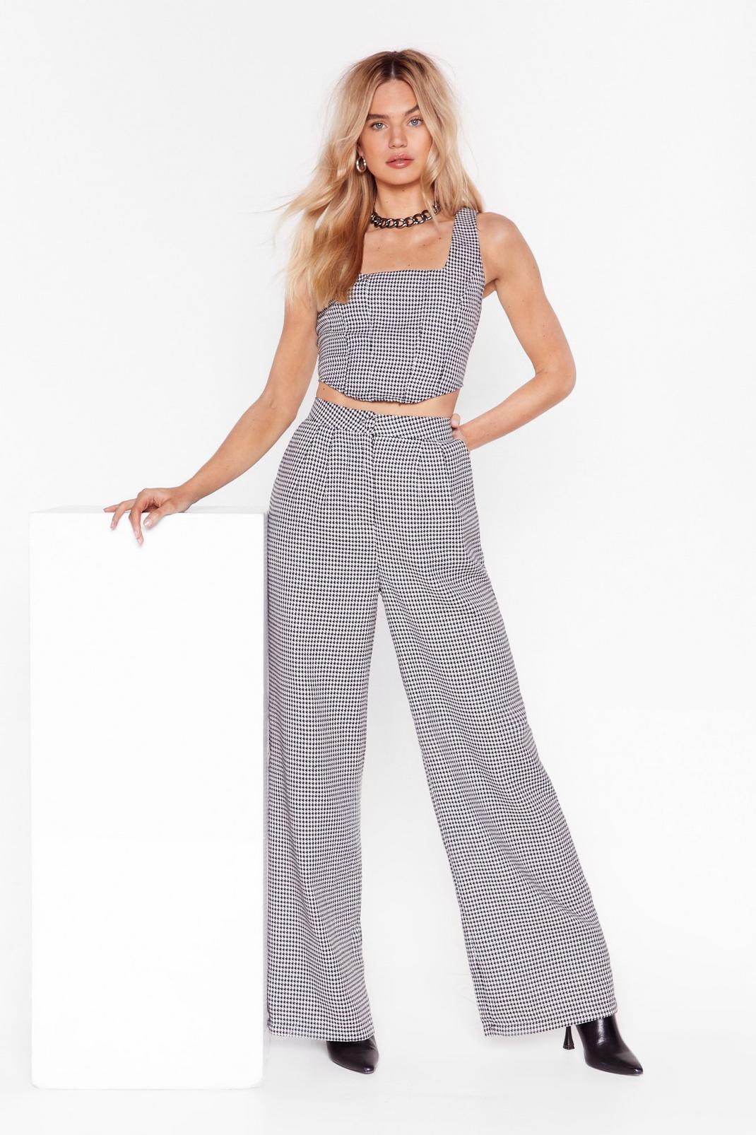 Grey High-Waisted and Wide Leg Pants image number 1