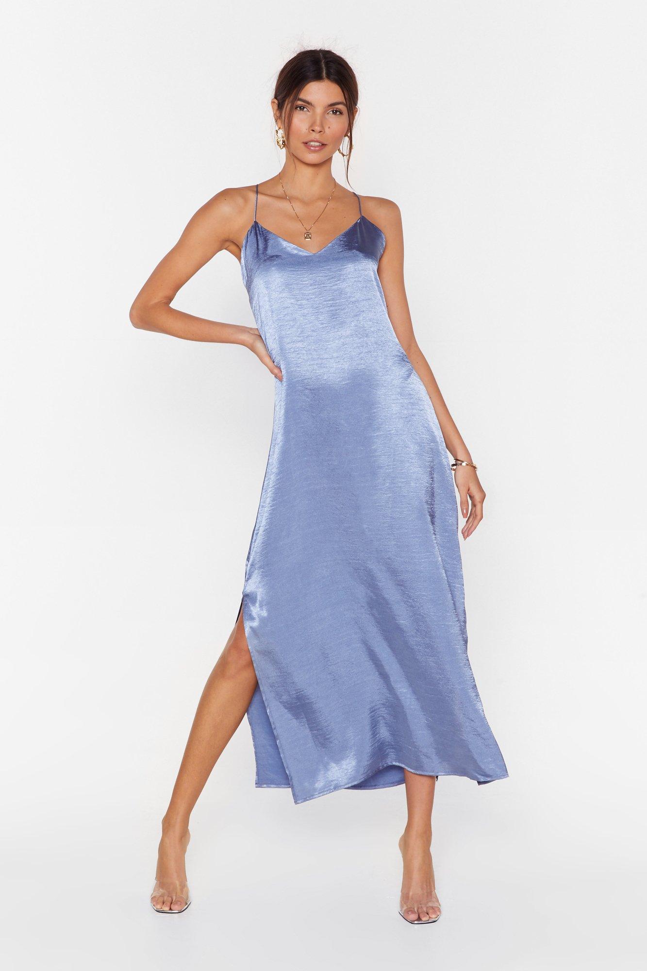 Don t Cowl Me Back Satin Midi Dress Nasty Gal