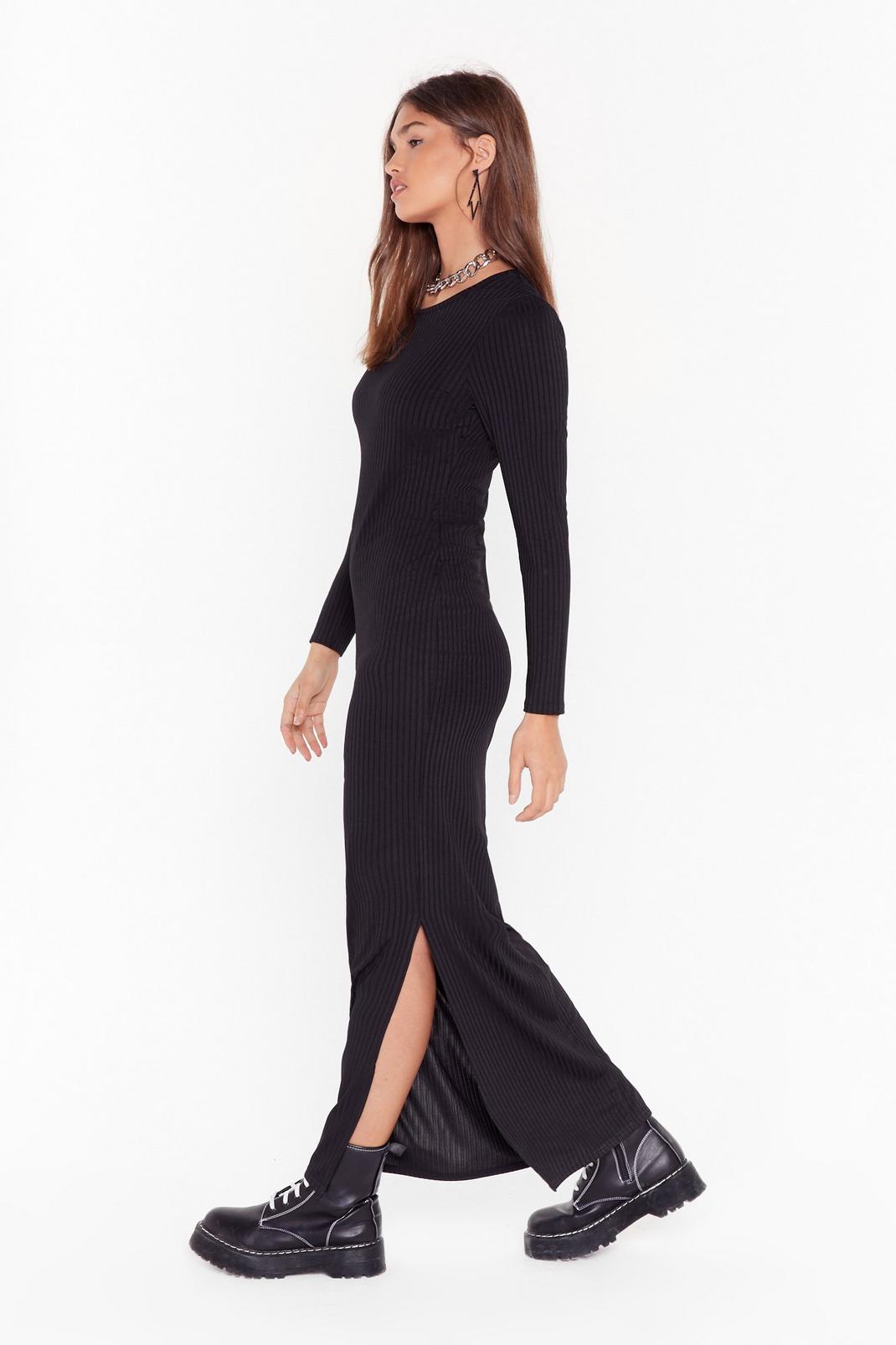 Slit or Miss Ribbed Maxi Dress Nasty Gal