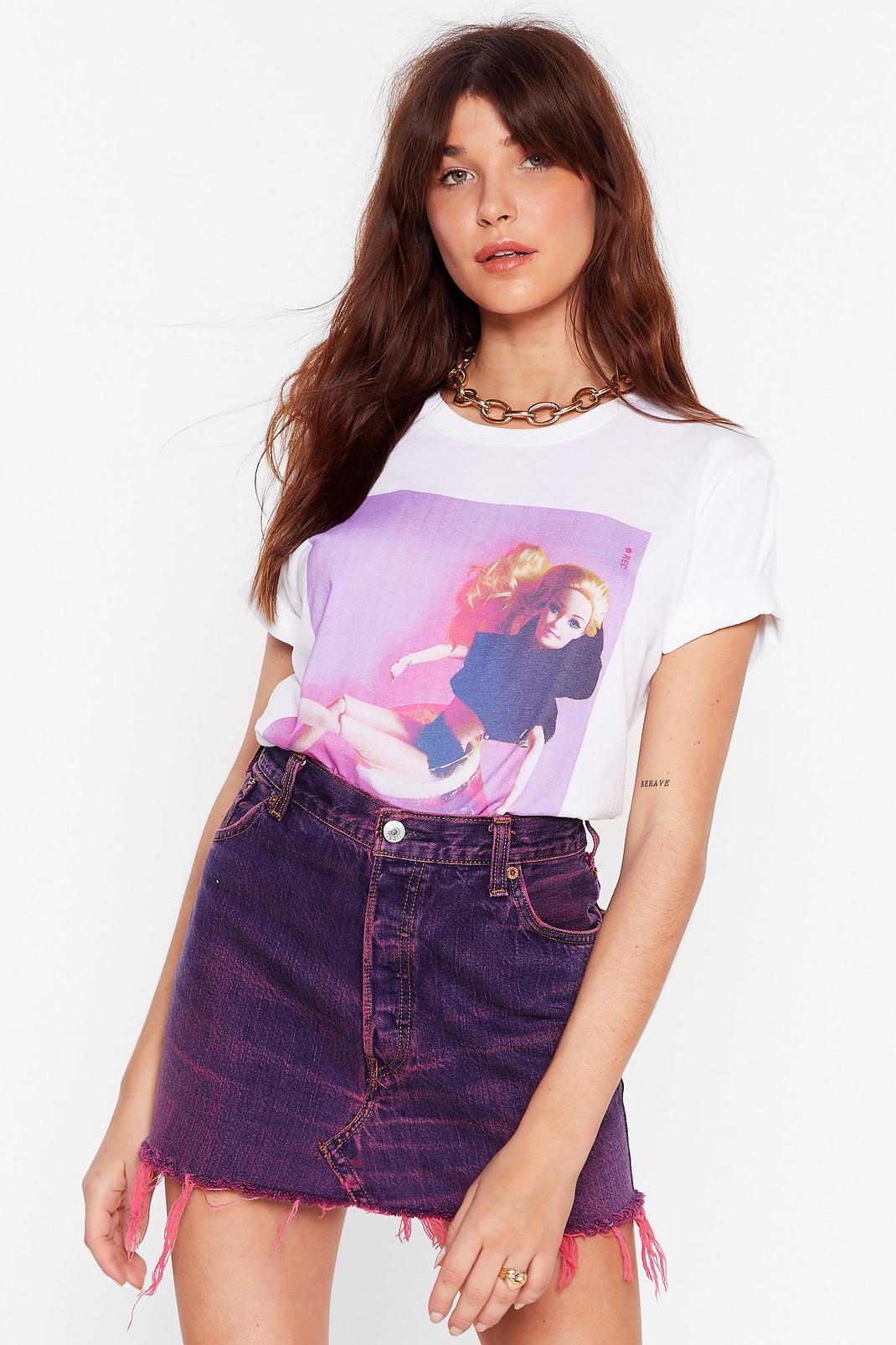 Doll Wine Oversized Graphic T-Shirt  image number 1