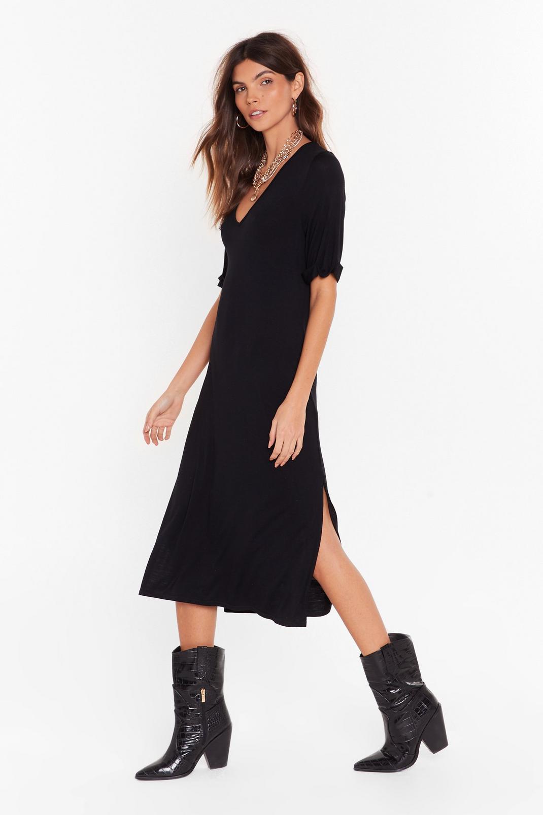 You Belong With V Tee Midi Dress image number 1