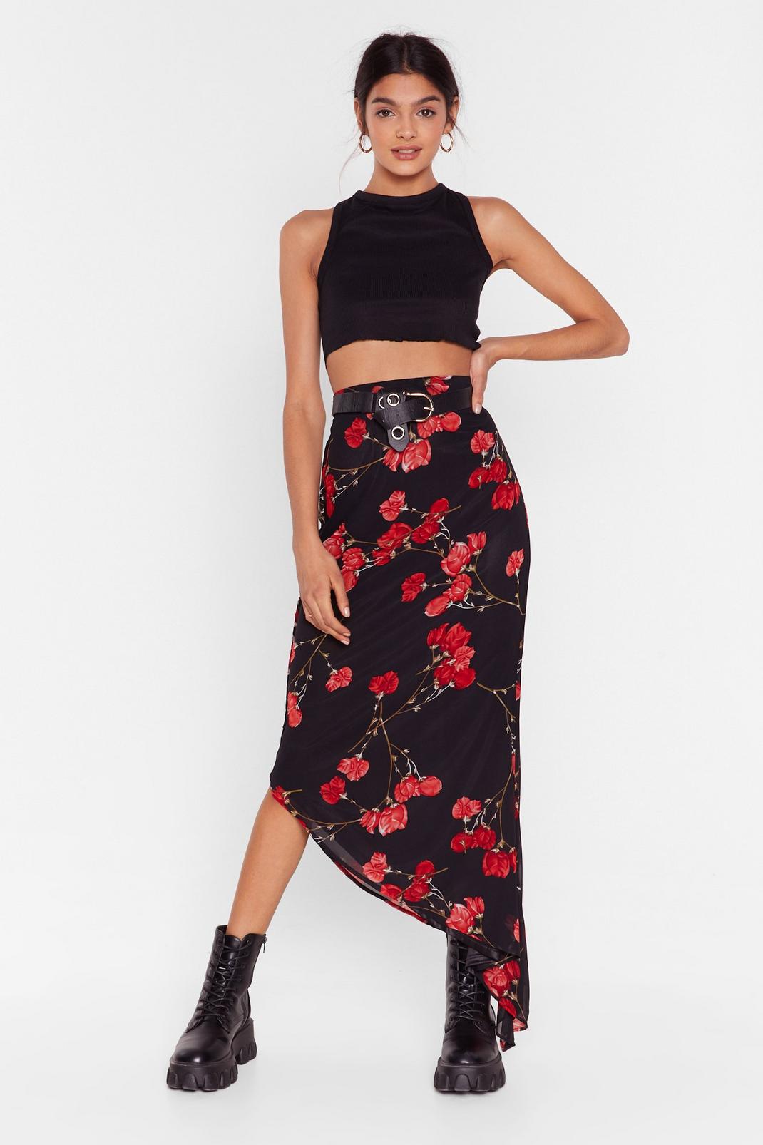 Enter the Bloom Floral Midi Skirt image number 1