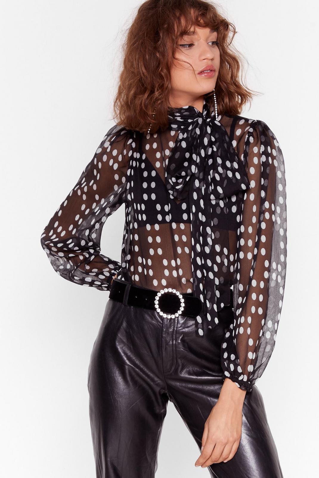 On the Spot Semi-Sheer Pussybow Blouse | Nasty Gal