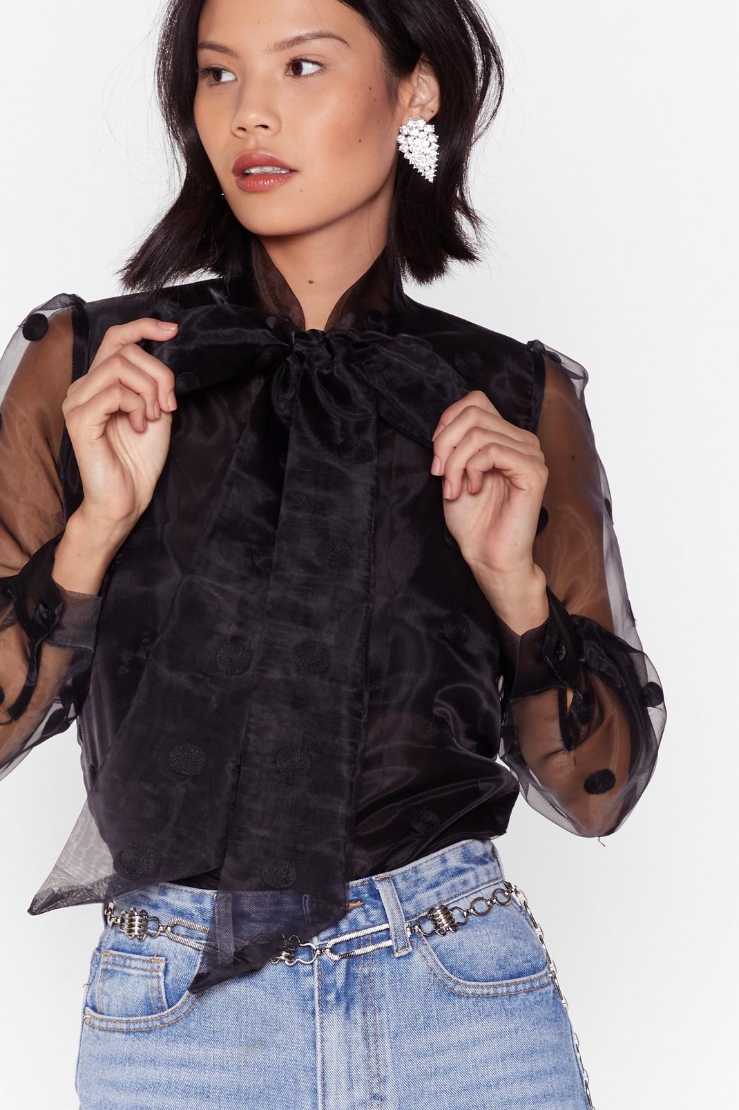 Polka Dot Organza Blouse with Pussybow Neckline | Nasty Gal