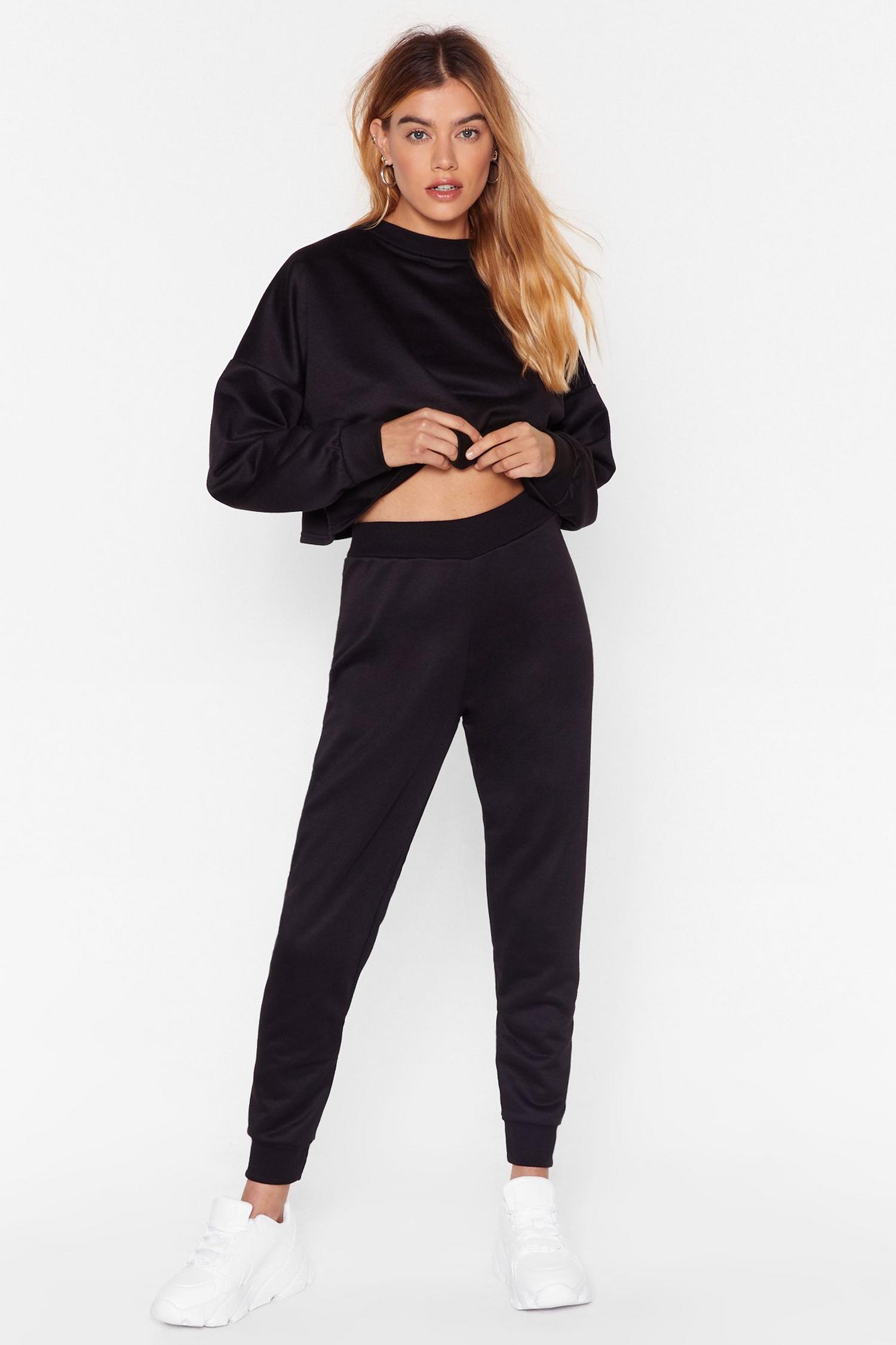 Baggy Cropped Sweatshirt and Tracksuit Pants Set | Nasty Gal