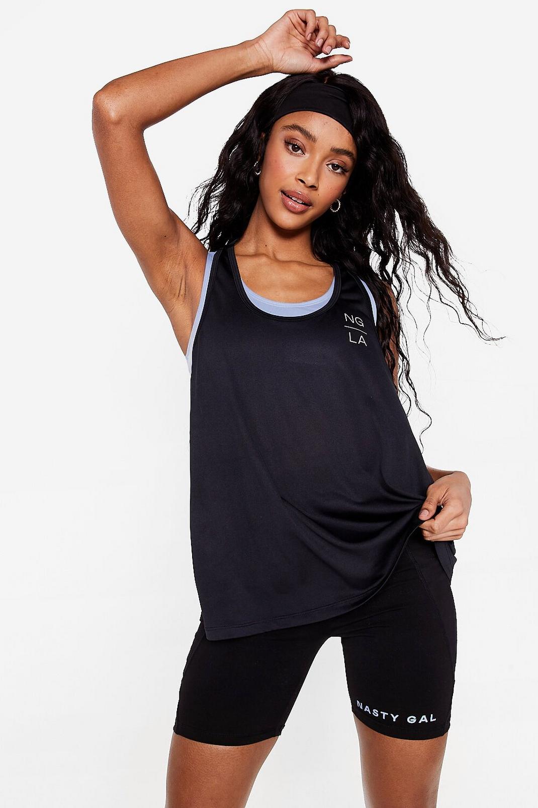 Black NGLA Relaxed Workout Tank Top image number 1