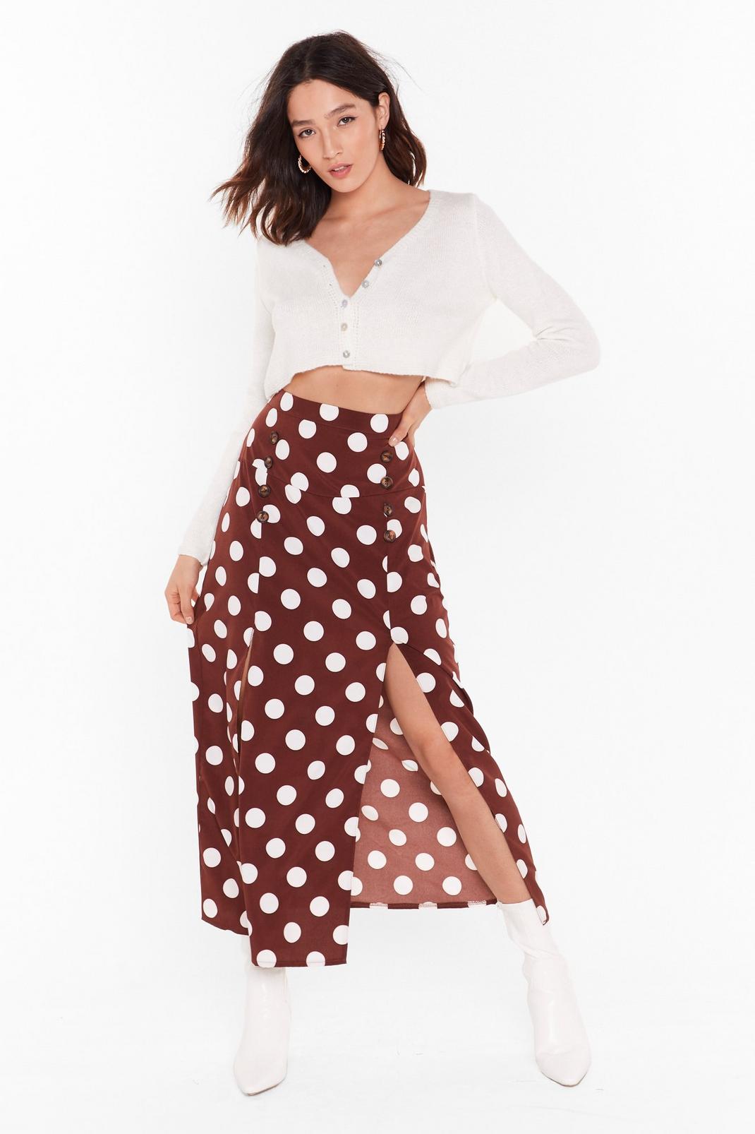 Dot It All Button Midi Skirt image number 1