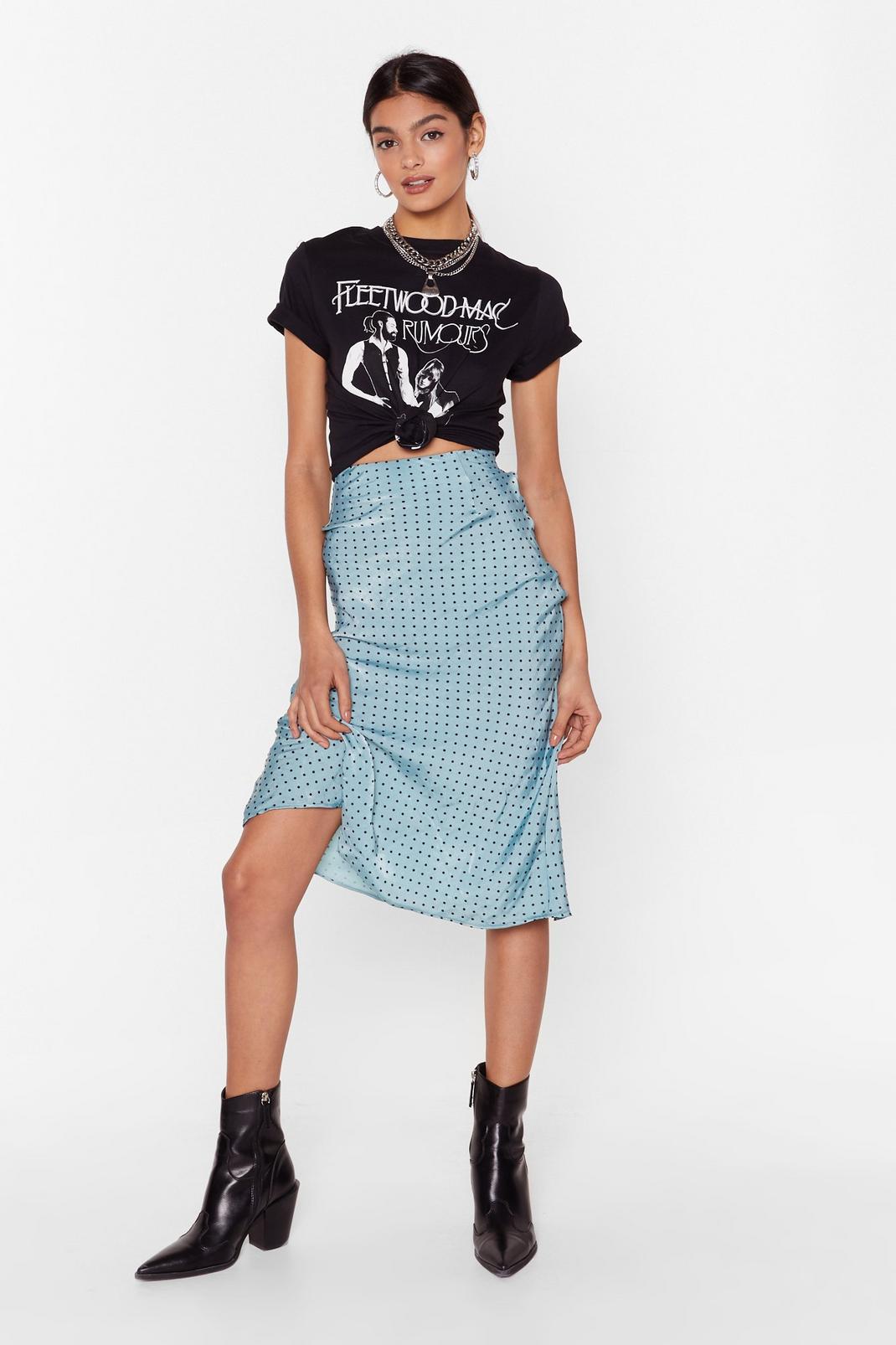 High-Waisted Polka Dot Midi Skirt image number 1