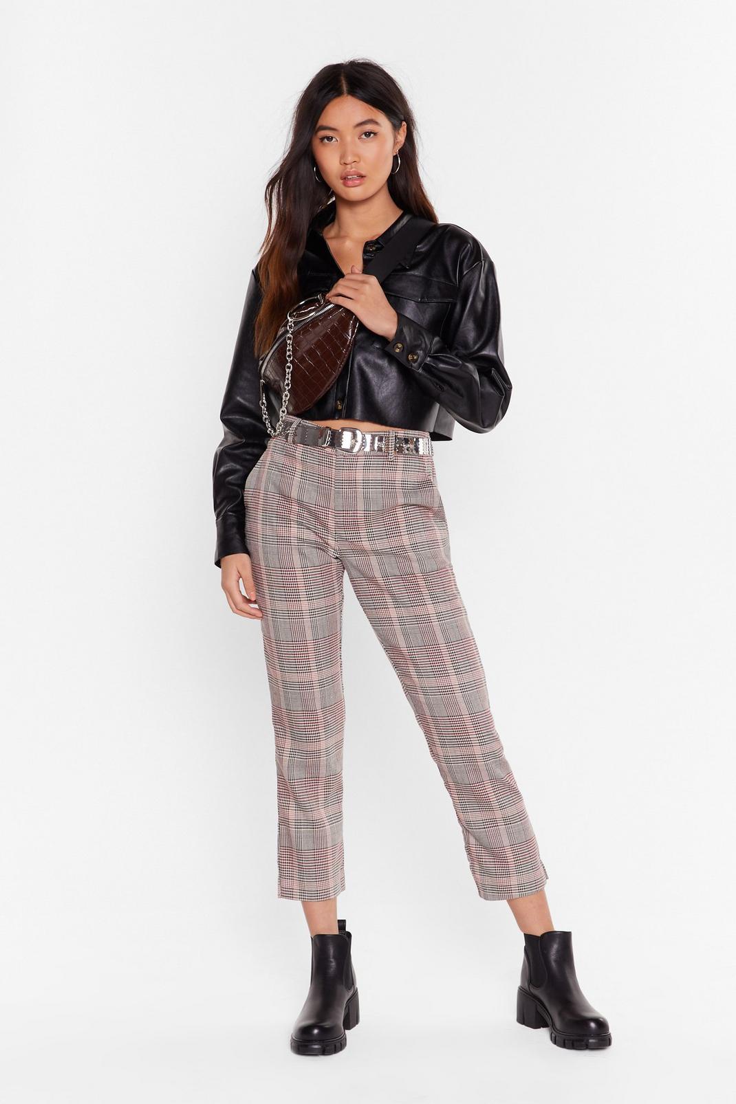 One Check at a Time Tapered Trousers image number 1