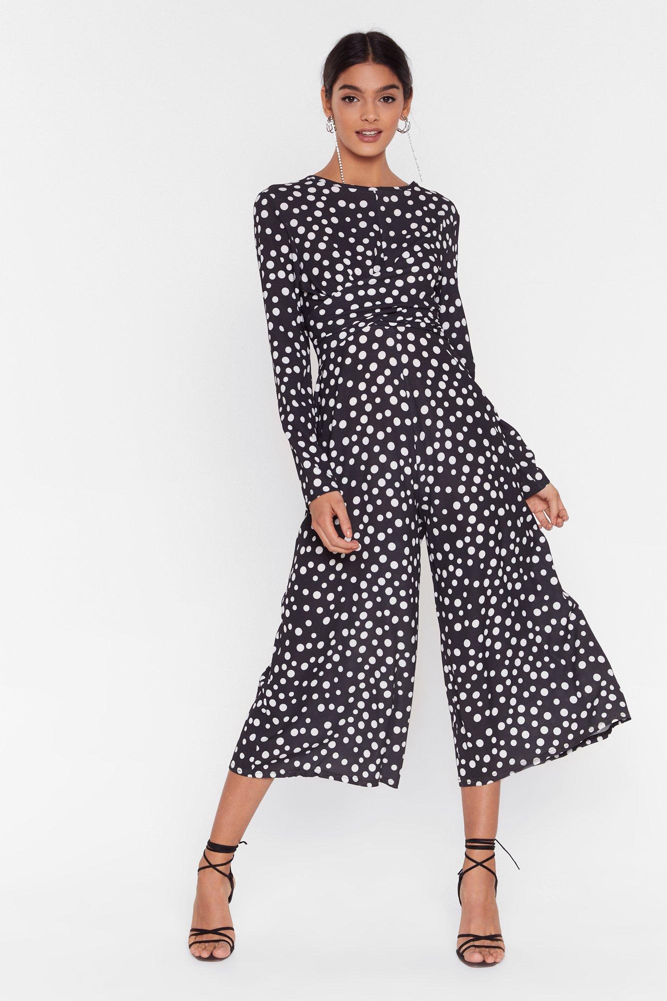 Dot Ready To Go Polka Dot Jumpsuit Nasty Gal