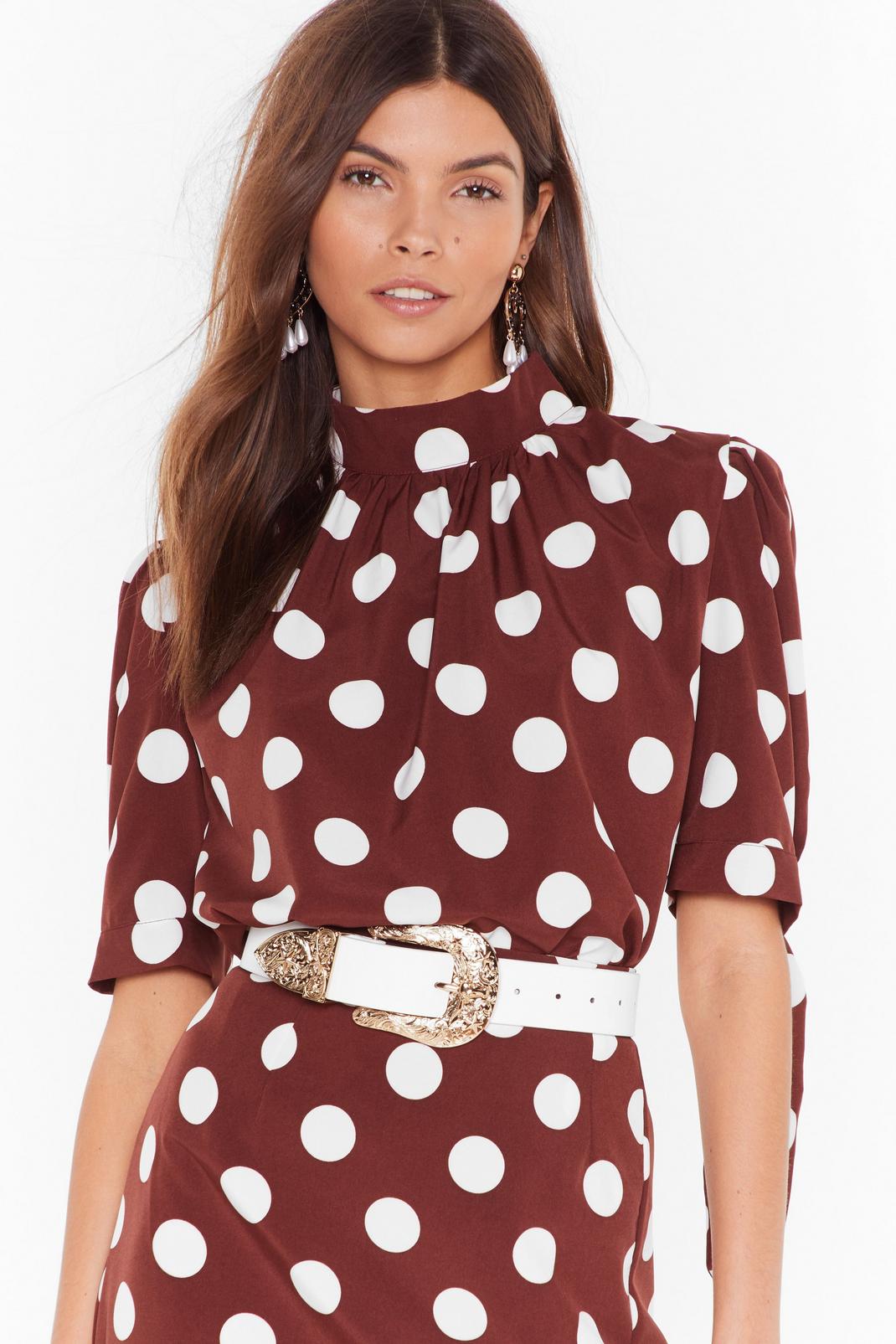 Sorry is Dot Enough High Neck Blouse image number 1