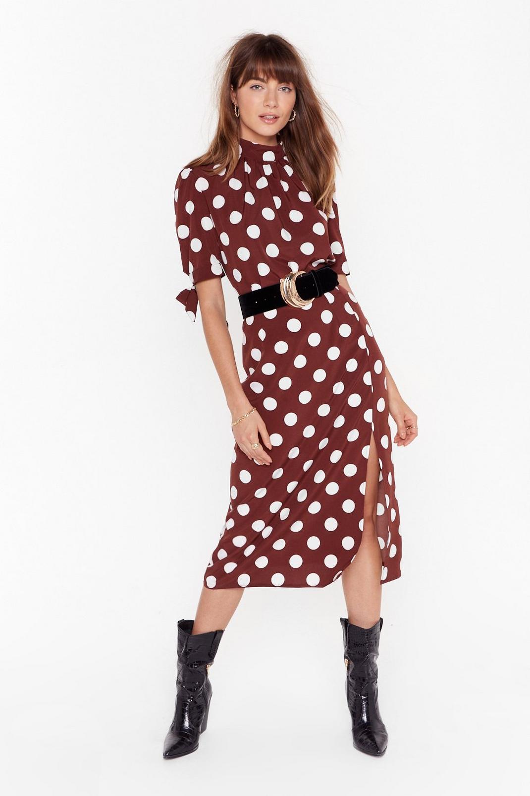 Sorry is Dot Enough High-Waisted Midi Skirt image number 1