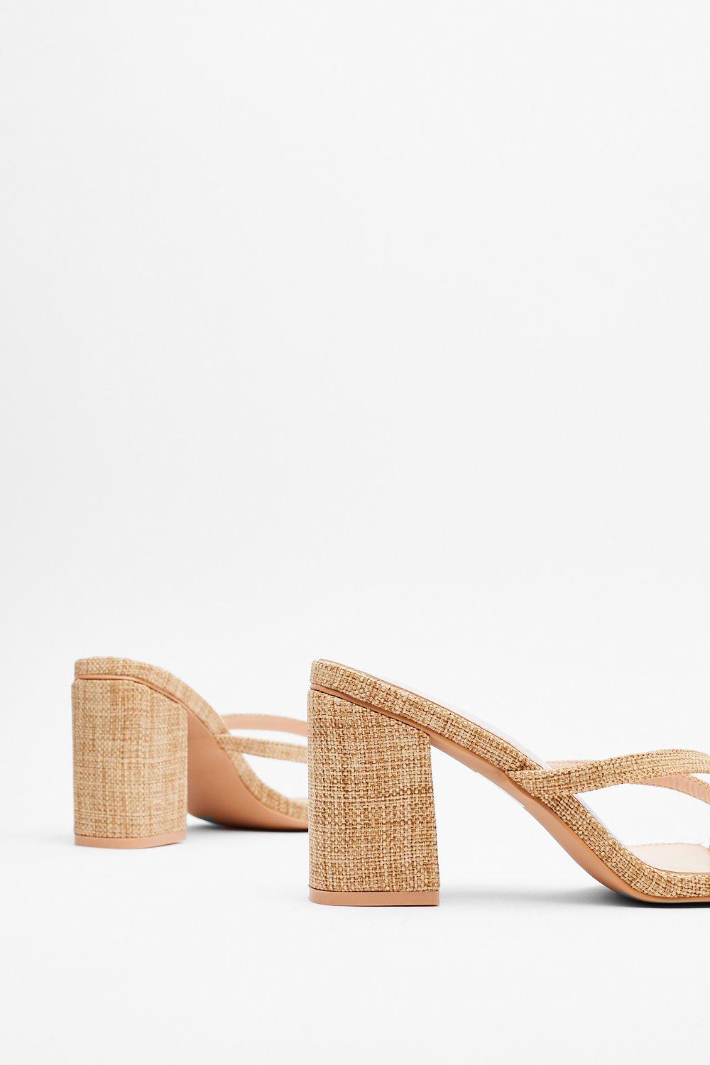 Woven heeled sandals clearance