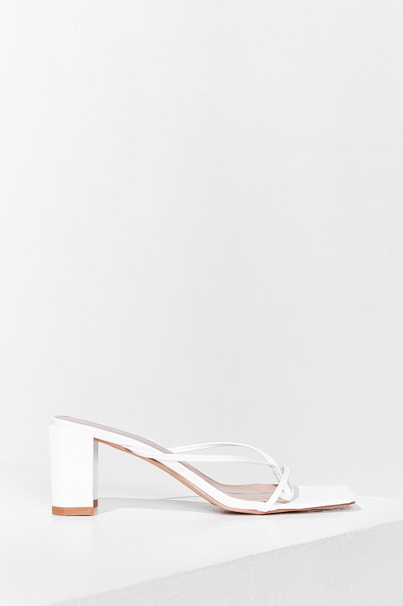 Strappy white hotsell block heels