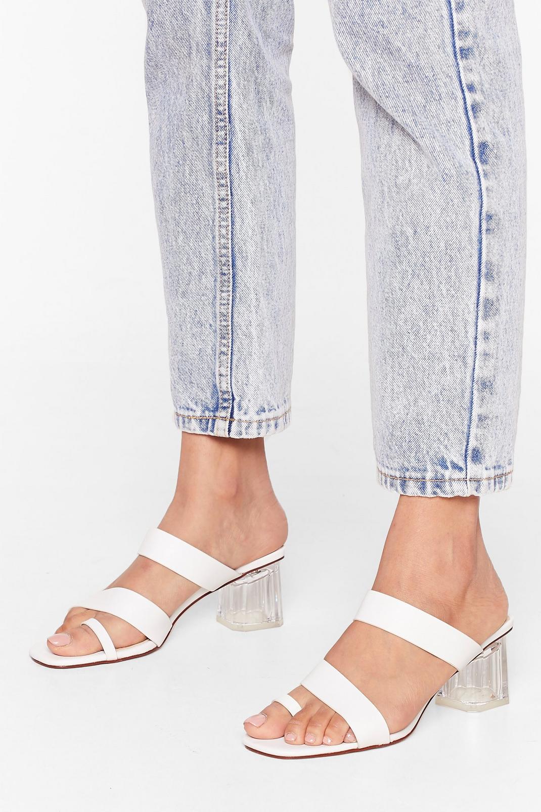 It's a Mule World Strappy Clear Heel Mules image number 1
