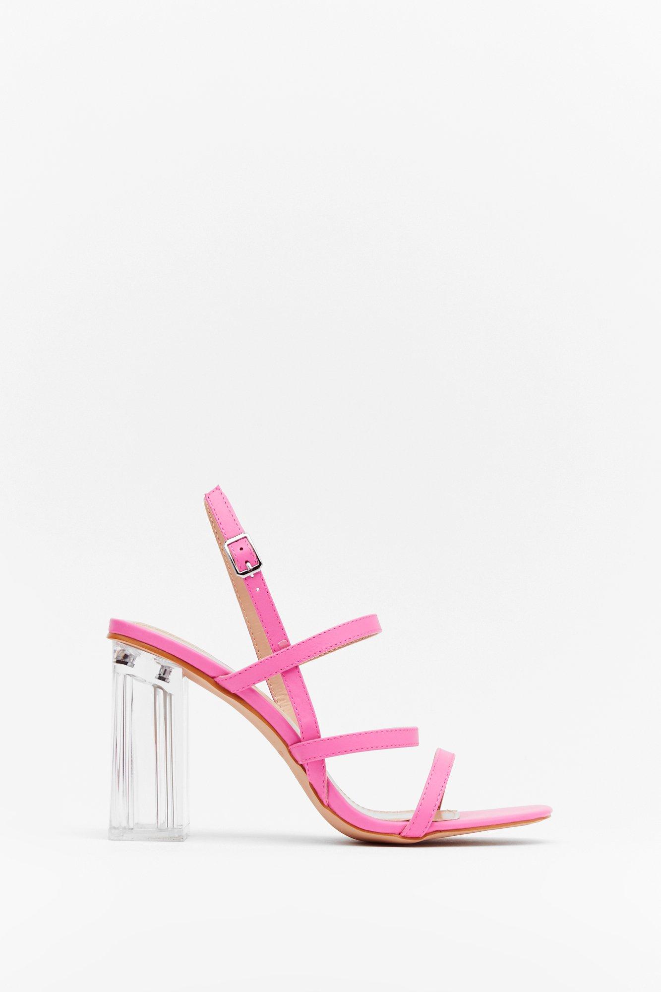 Lucite Dreaming Strappy Clear Heels Nasty Gal