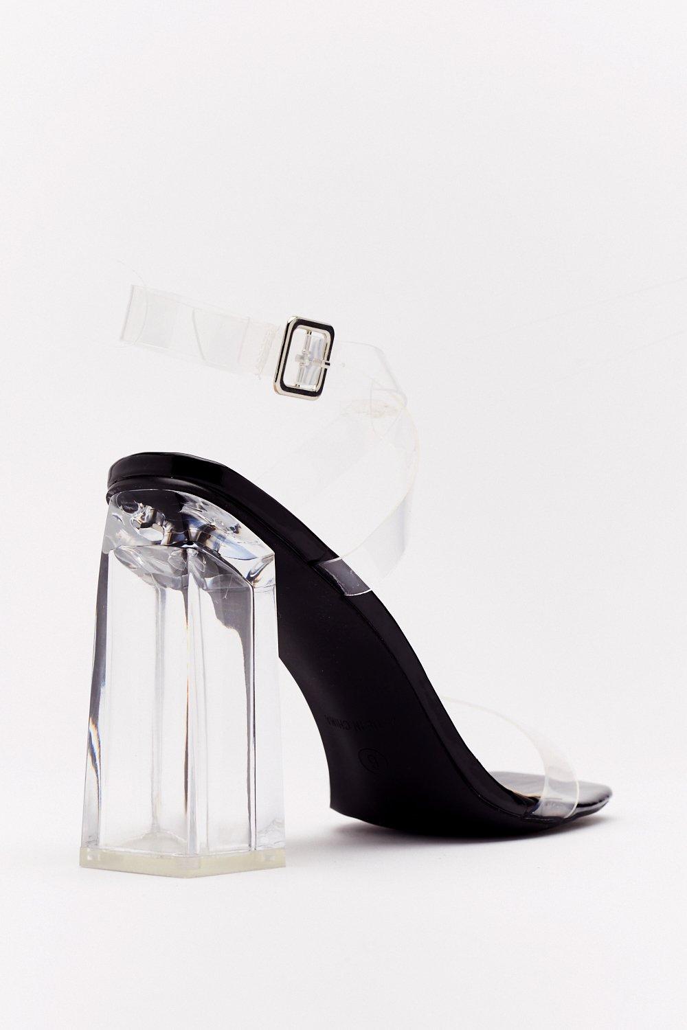 Lucite best sale block heels